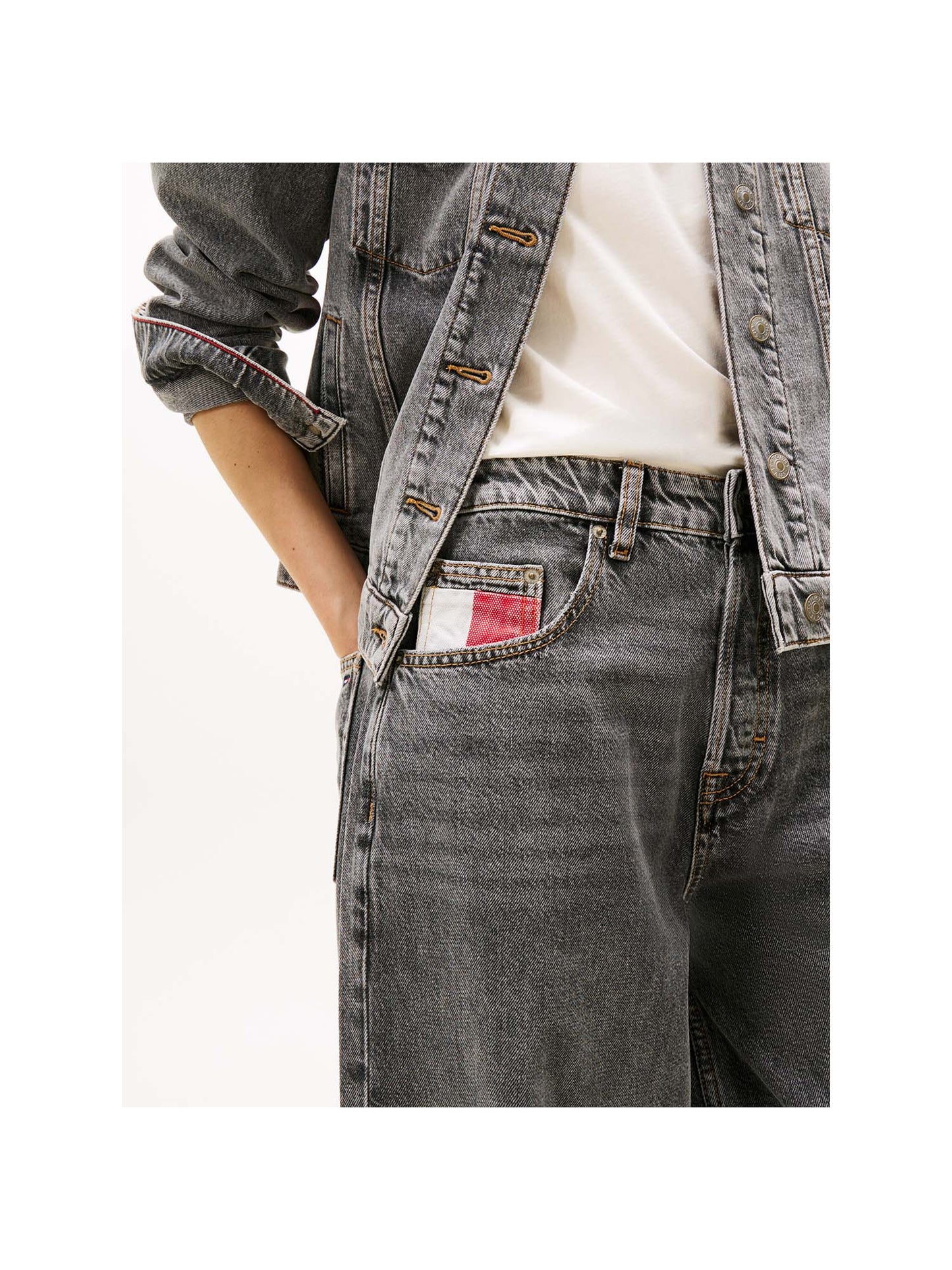 DENIM CHARLIE TOMMY JEANS DA DONNA GRIGIO