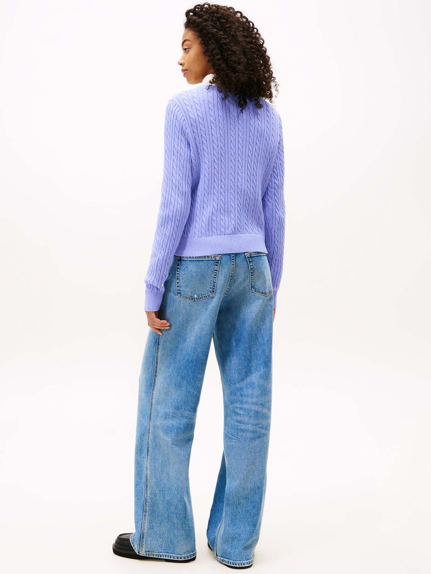 PULLOVER CABLE TOMMY JEANS DA DONNA LILLA