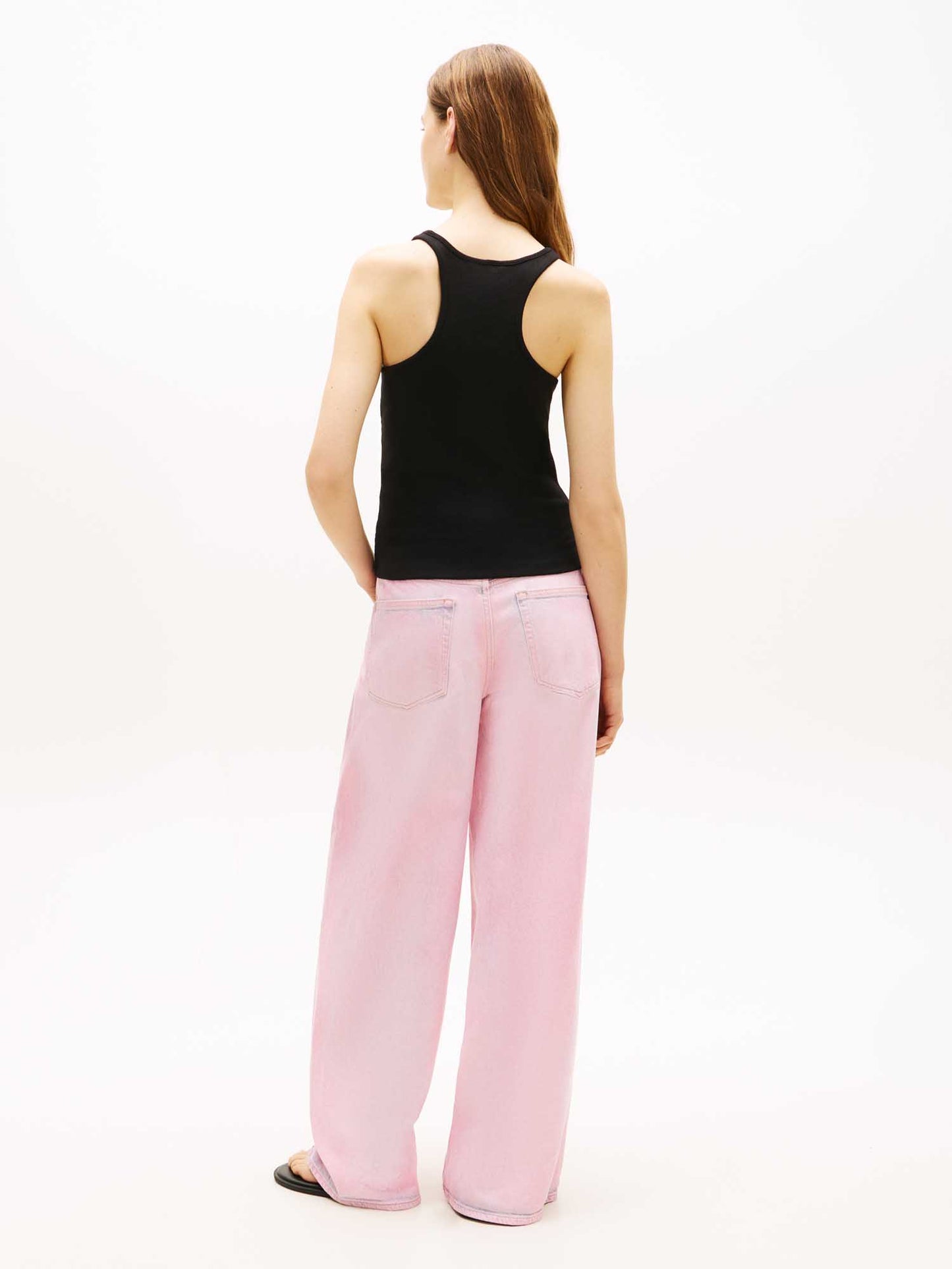 Canotta slim racer back Tommy Hilfiger donna nera