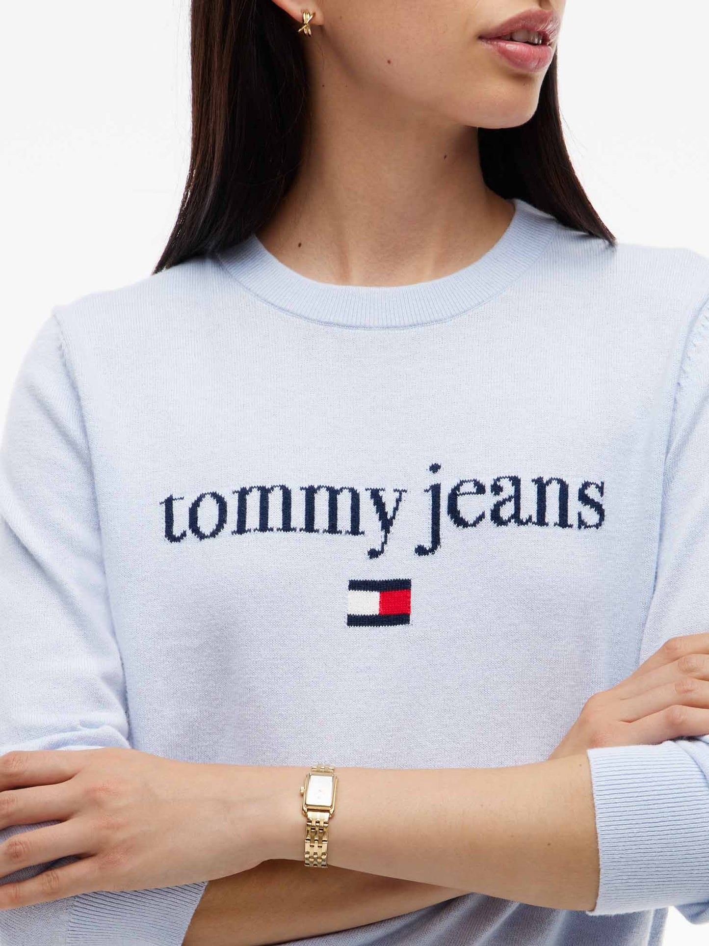 Tommy Hilfiger Ess.Logo, maglia da Donna azzurra