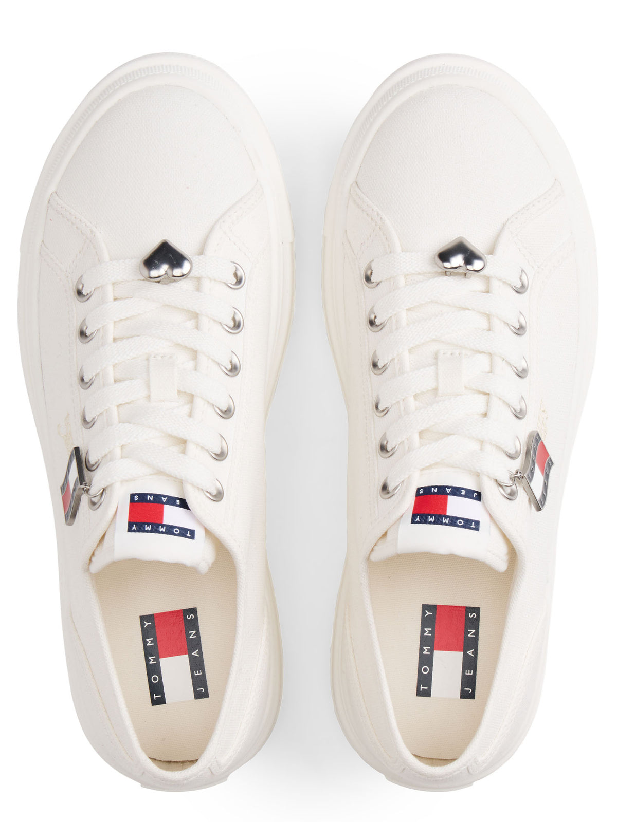 Tommy j. flatform sneakers da donna bianco