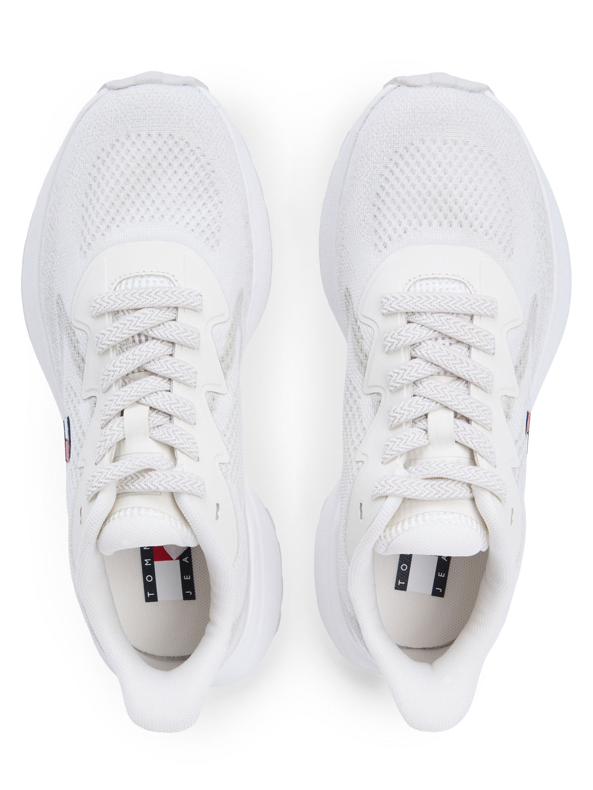 Tommy j. sporty knit sneakers da donna bianco