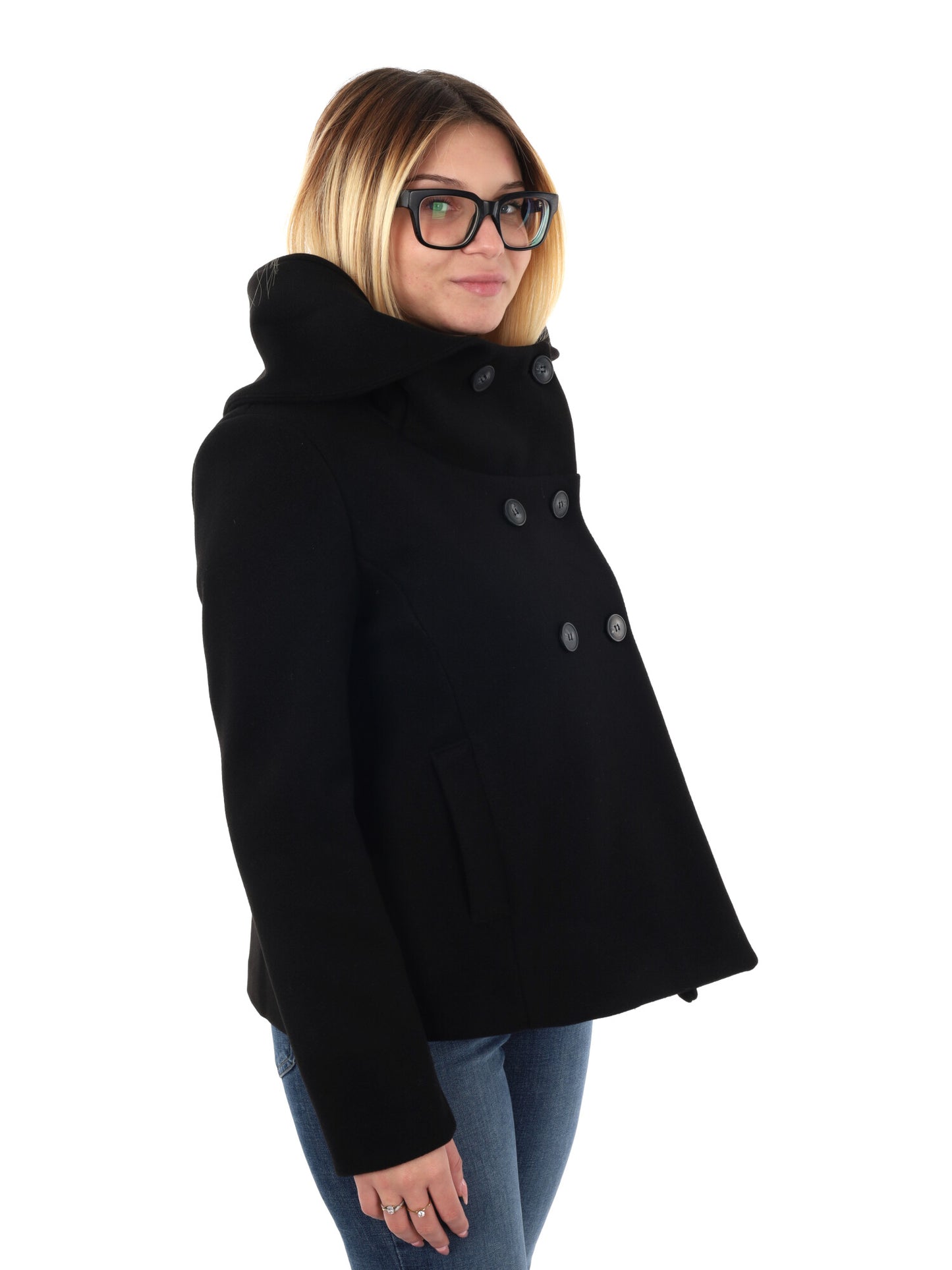 CAPPOTTO CORTO GLEJO DA DONNA NERO