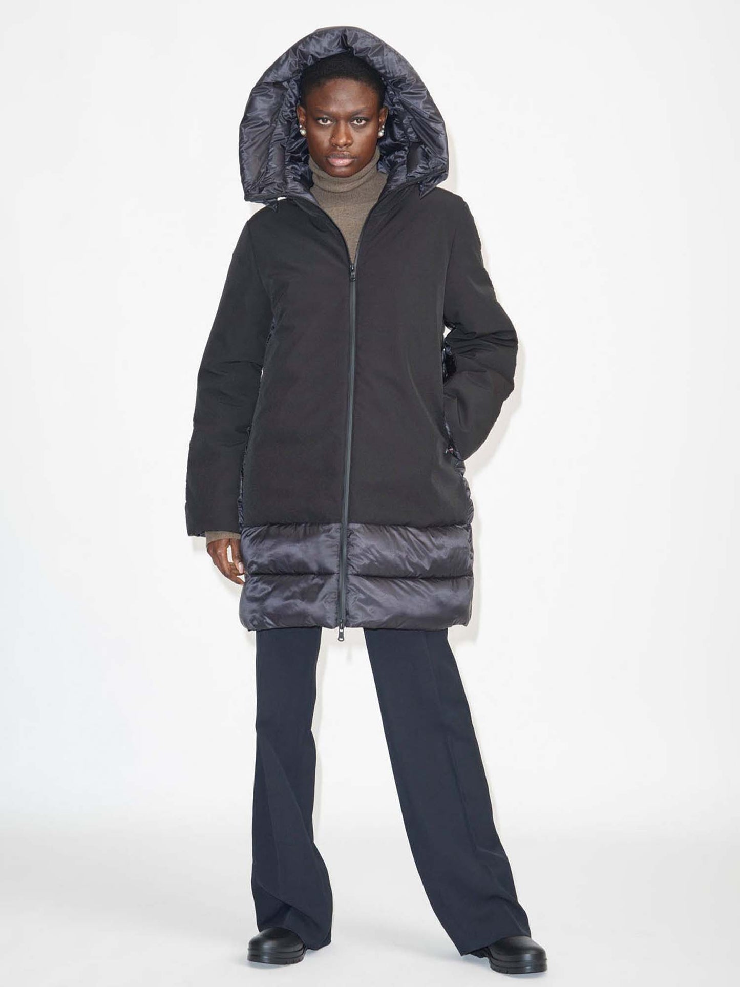 GIACCONE ALMA COAT LUNGO CANADIAN DA DONNA NERO