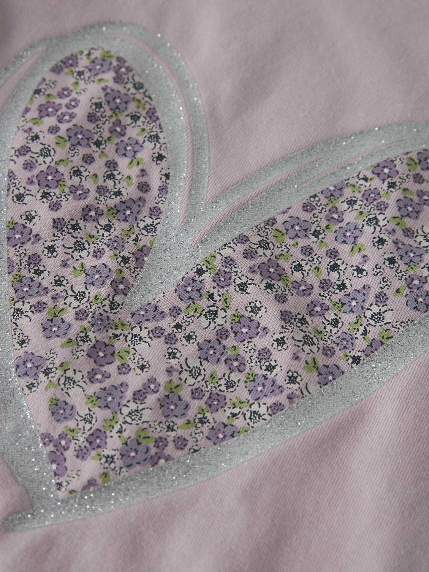 T-shirt rosa con stampa decorativa floreale per bambini e bambine