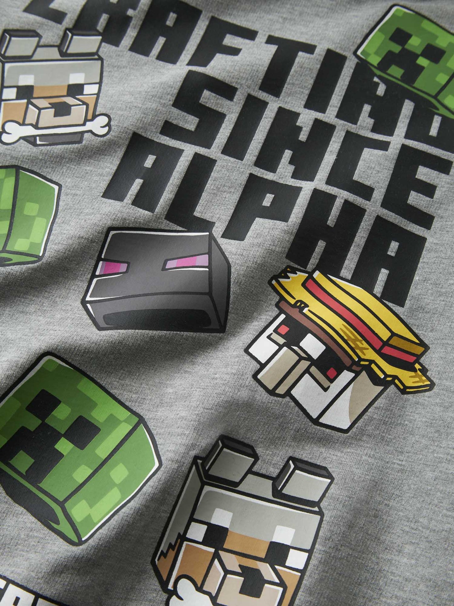 Felpa unisex da bambino Name It con stampa Minecraft grigia