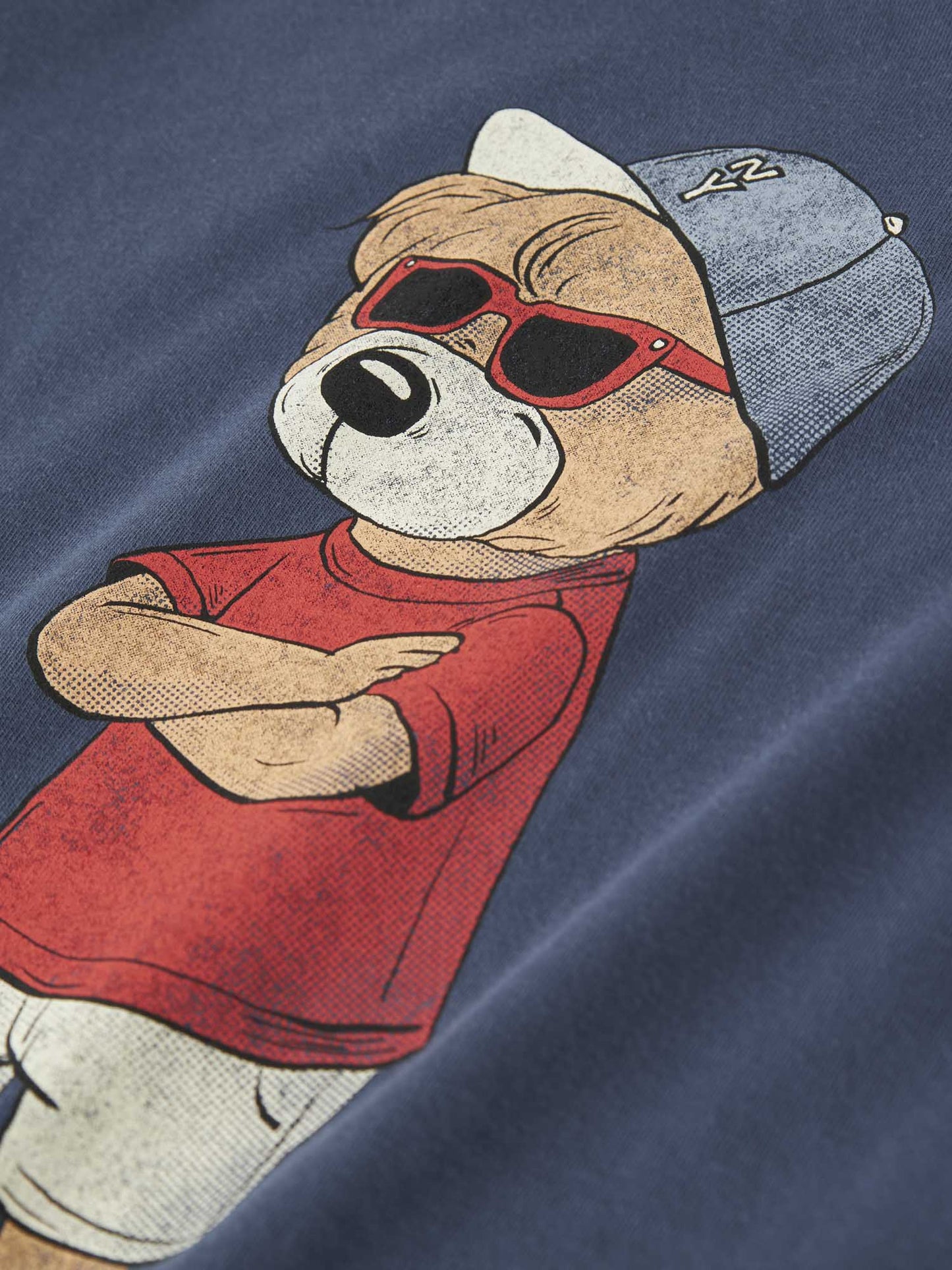 Name It Nkmdobs, t-shirt unisex vintage indigo con stampa