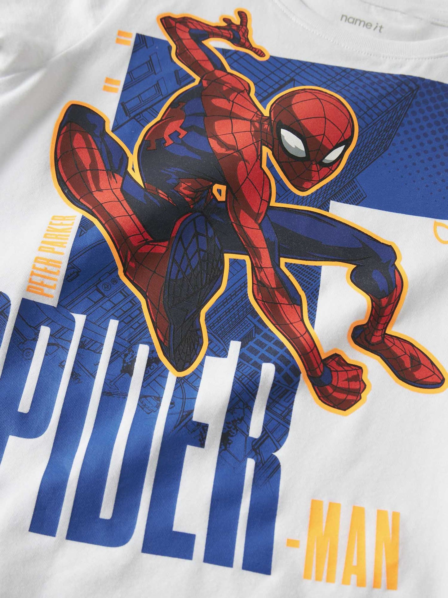 T-shirt unisex bambino bianca Name It Ajit Spider