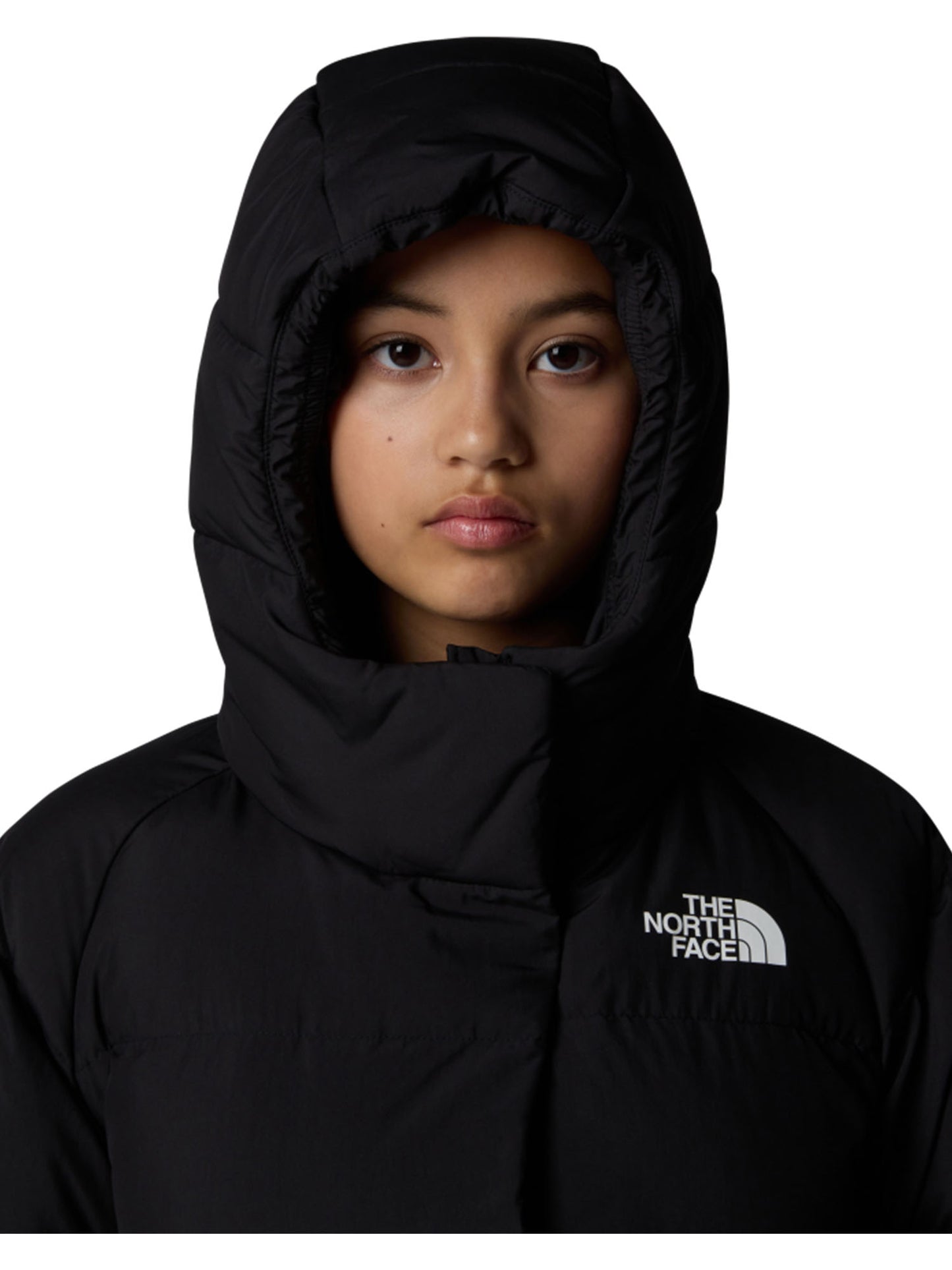 GIUBBINO CON CAPPUCCIO NORTH DOWN THE NORTH FACE DA BAMBINA NERO