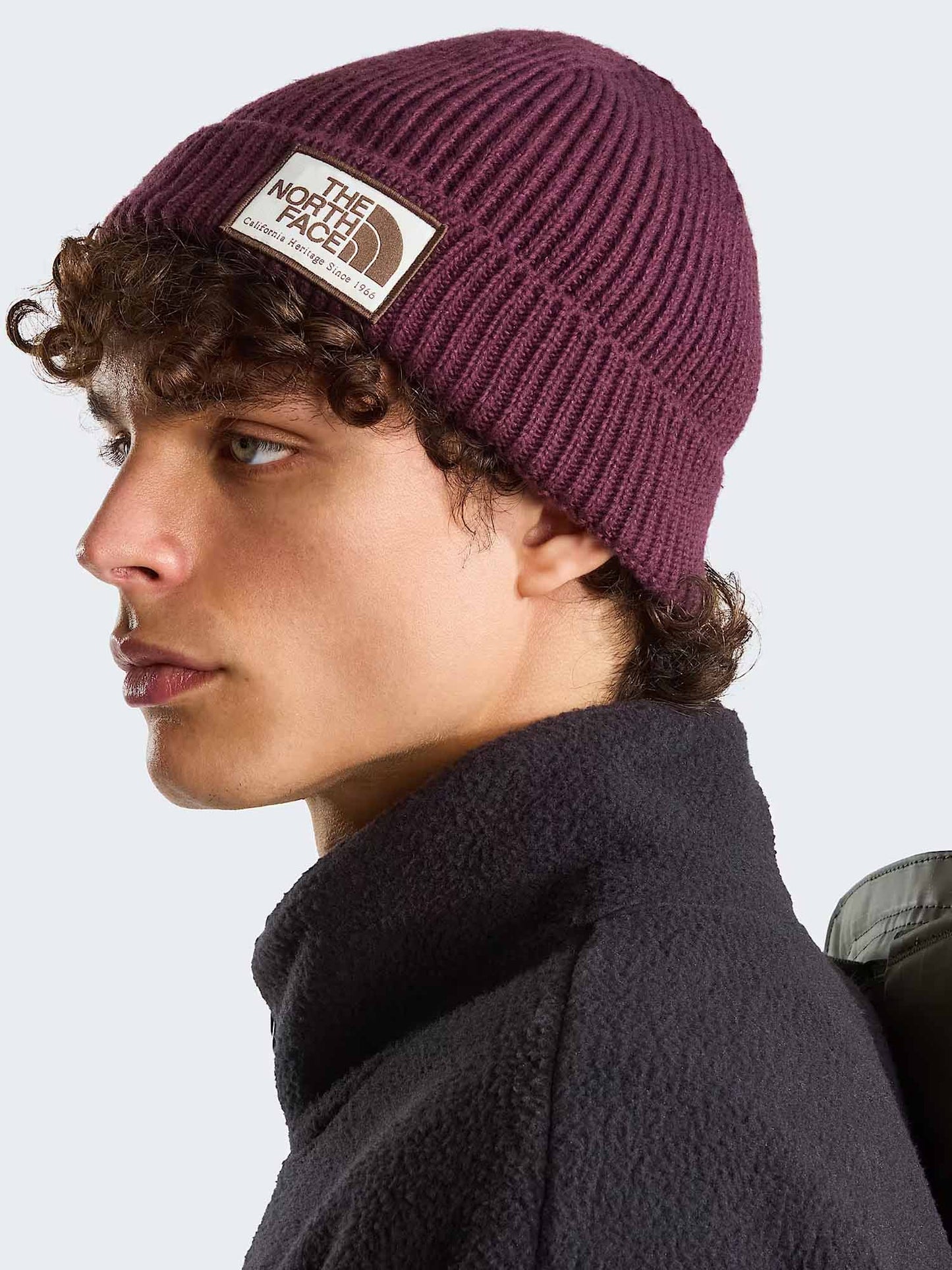 The North Face Logo Box Cuffed Beanie, cappello Unisex adulto bordeaux