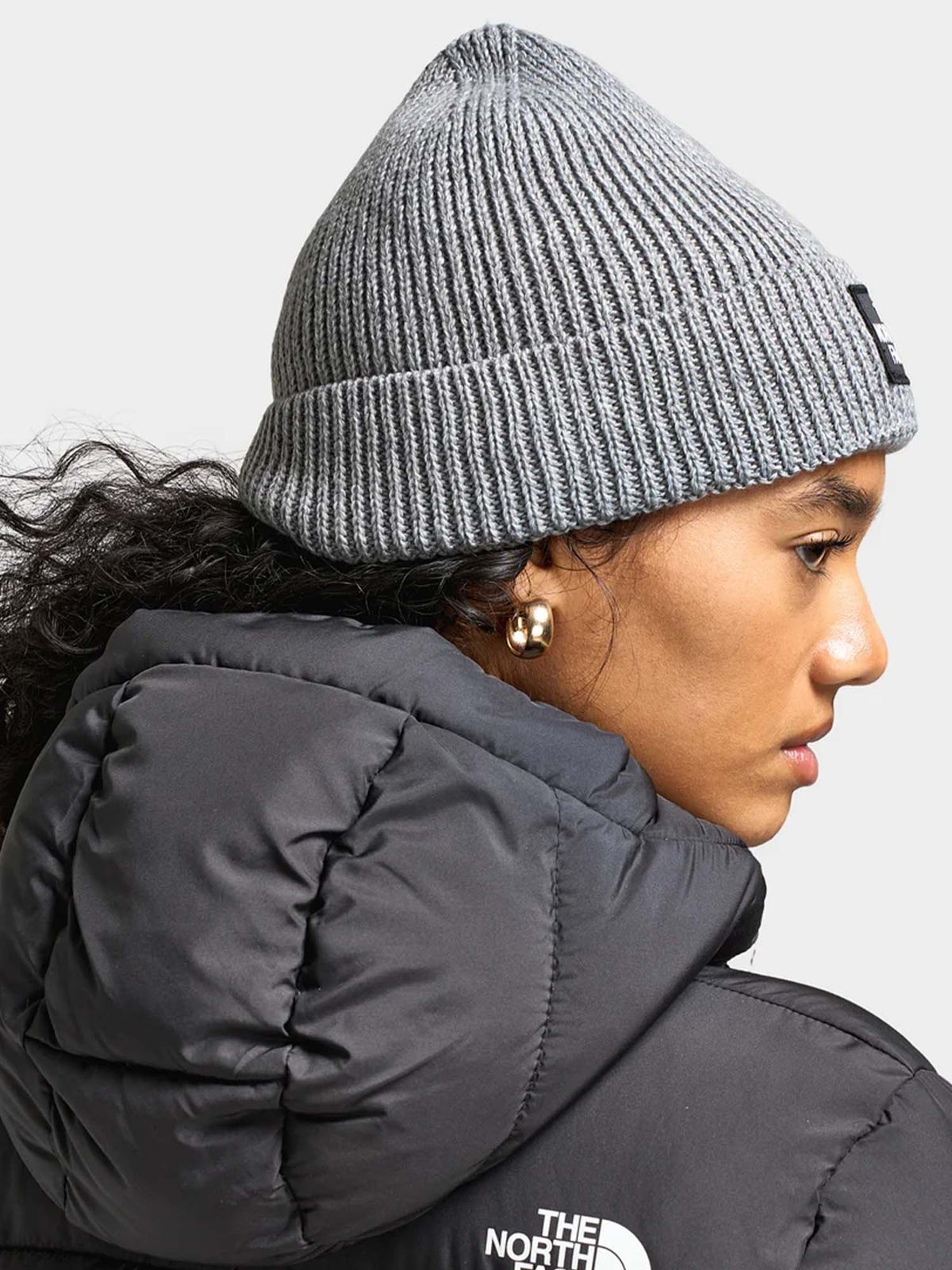 The North Face TNF Logo Box Cuffed Beanie, cappello unisex adulto grigio