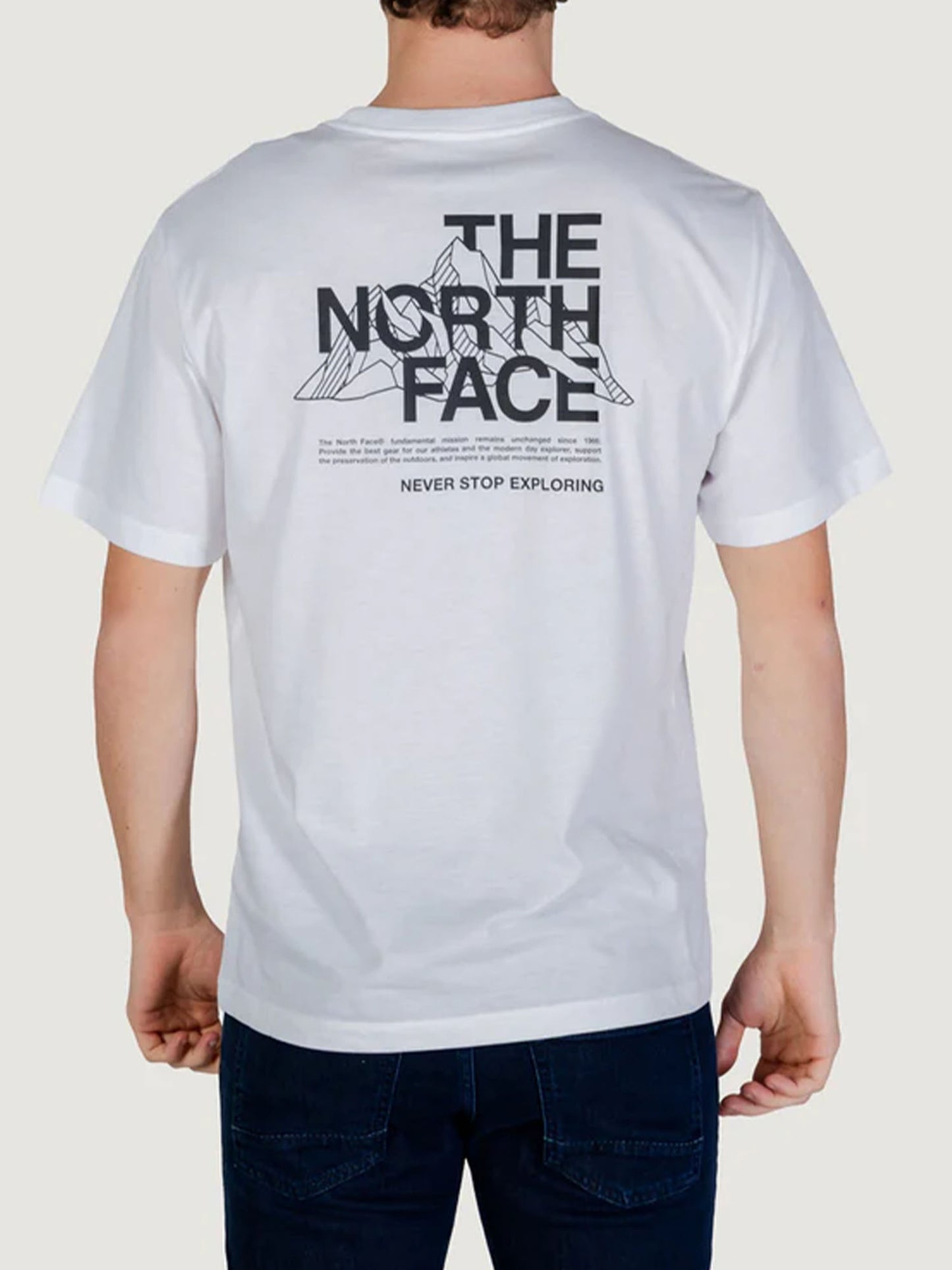 The North Face Mountain Sketch, t-shirt casual da uomo bianca in cotone