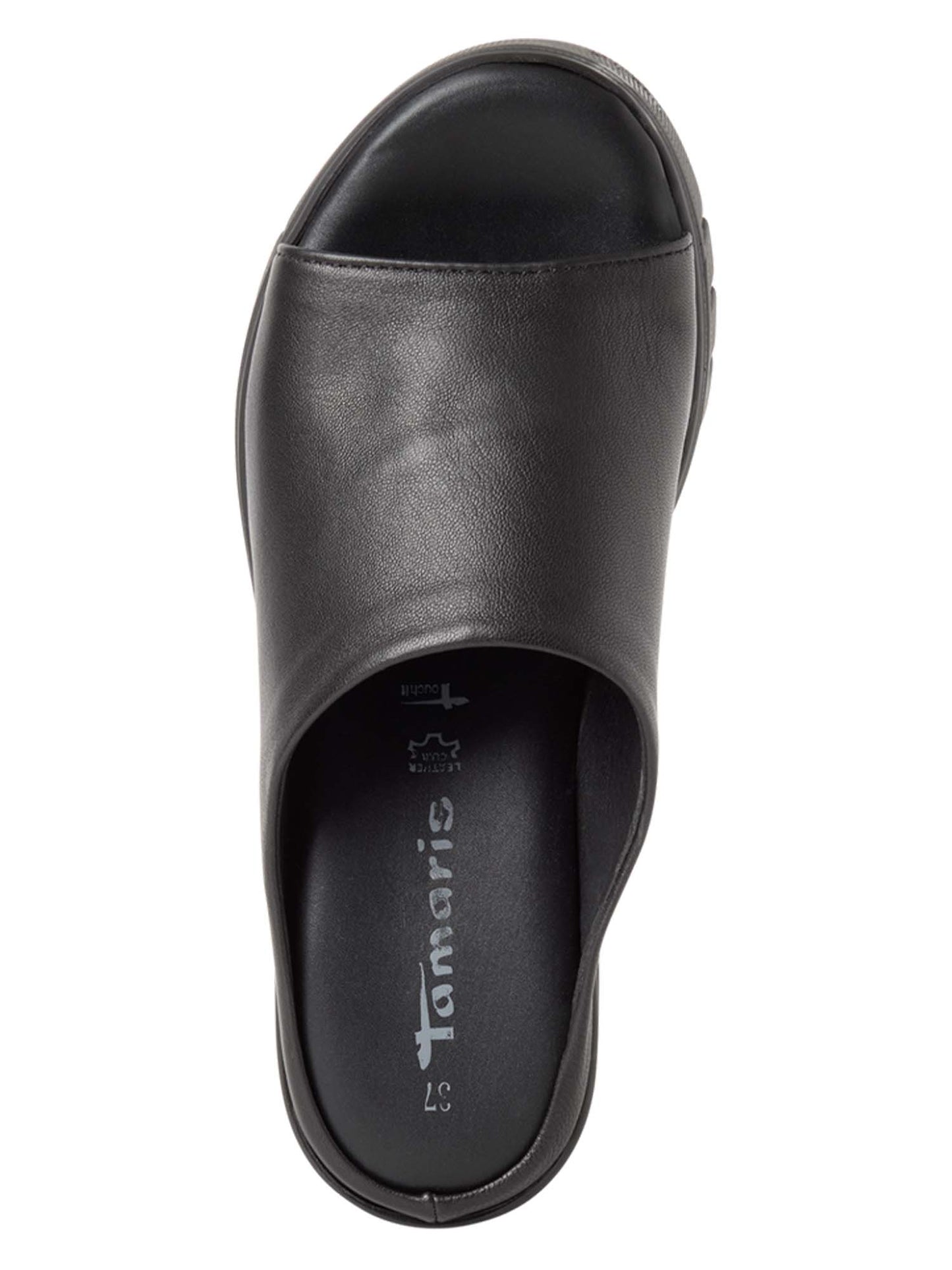 Sandali mule Tamaris donna neri con tacco compensato elegante e comodo
