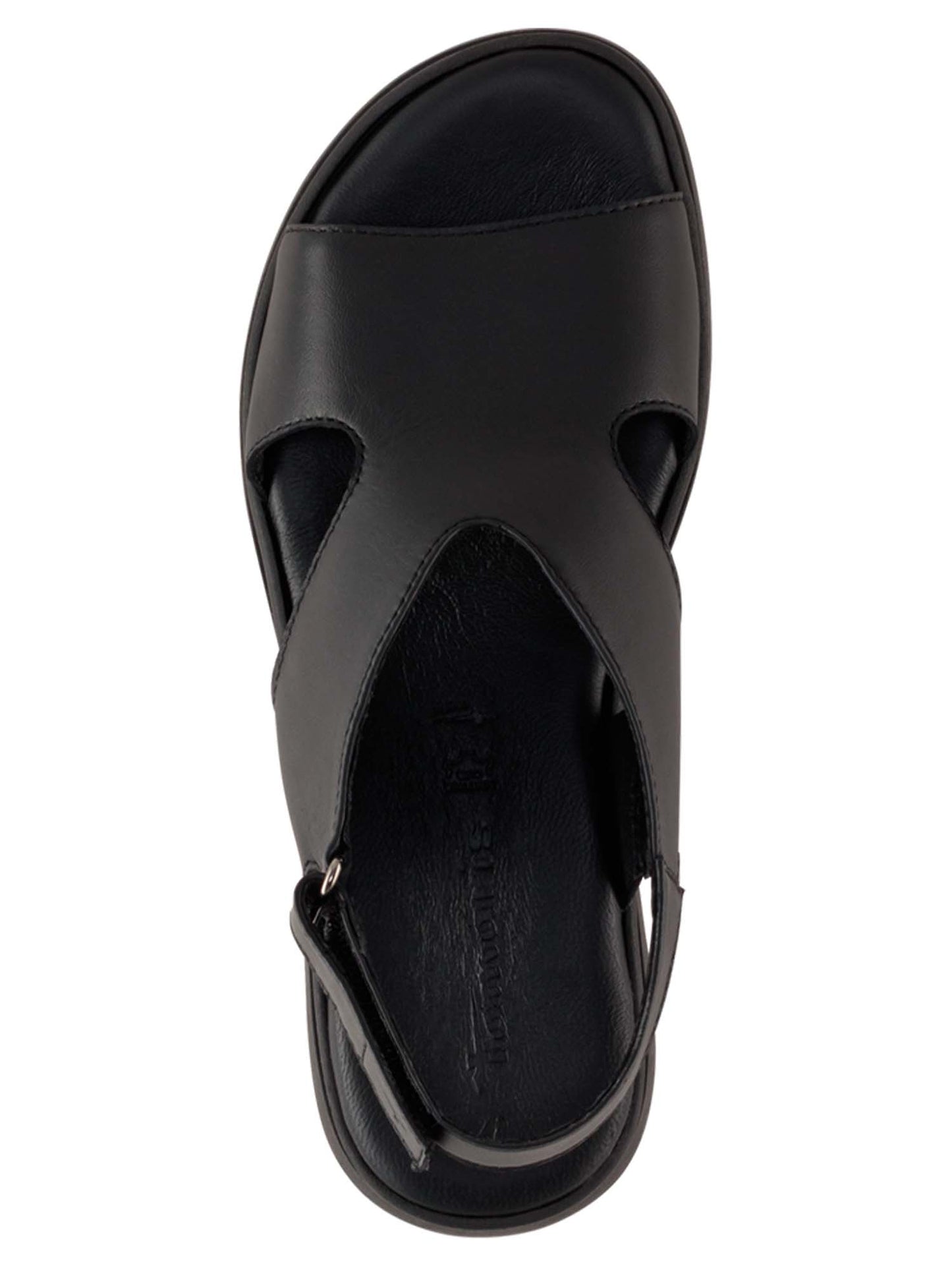Sandali wedge con tacco in cuoio neri da donna Tamaris