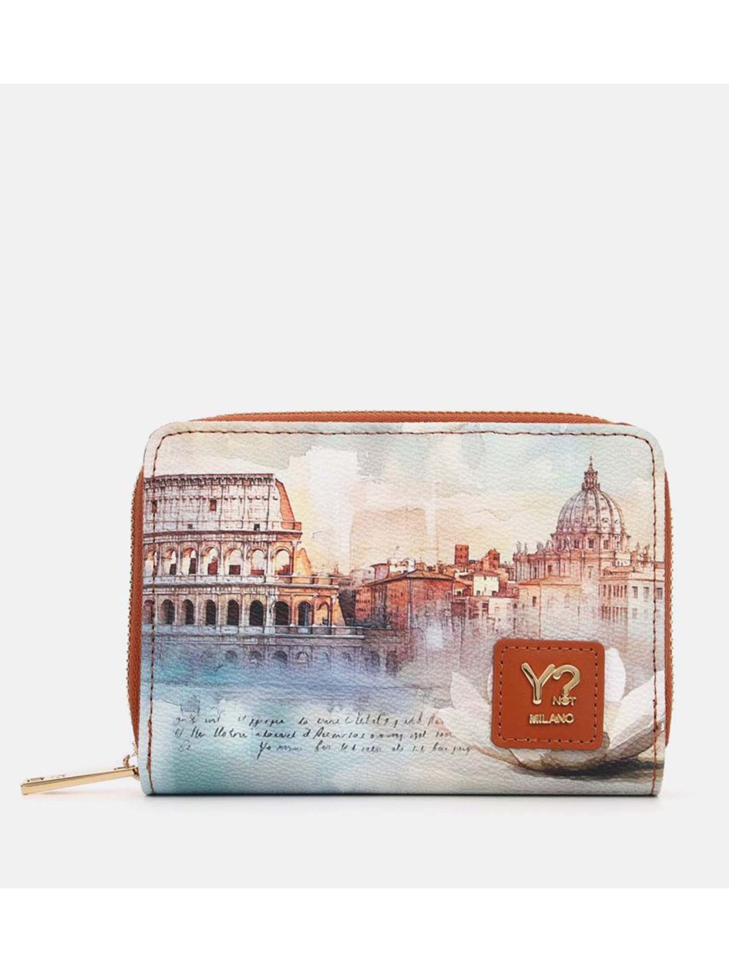 Portafoglio compatto donna Y Not? modello Rome in marrone