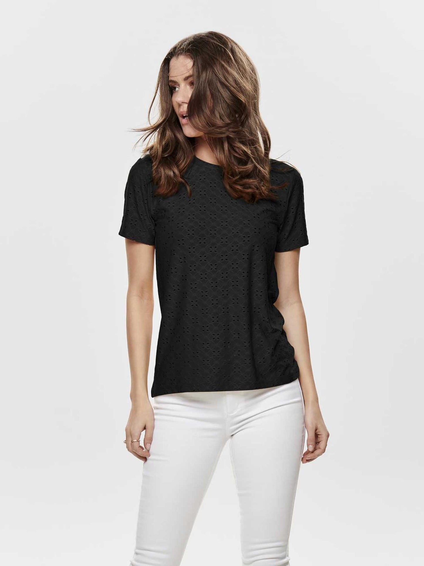 T-SHIRT JAQUELINE DE YONG DONNA NERO