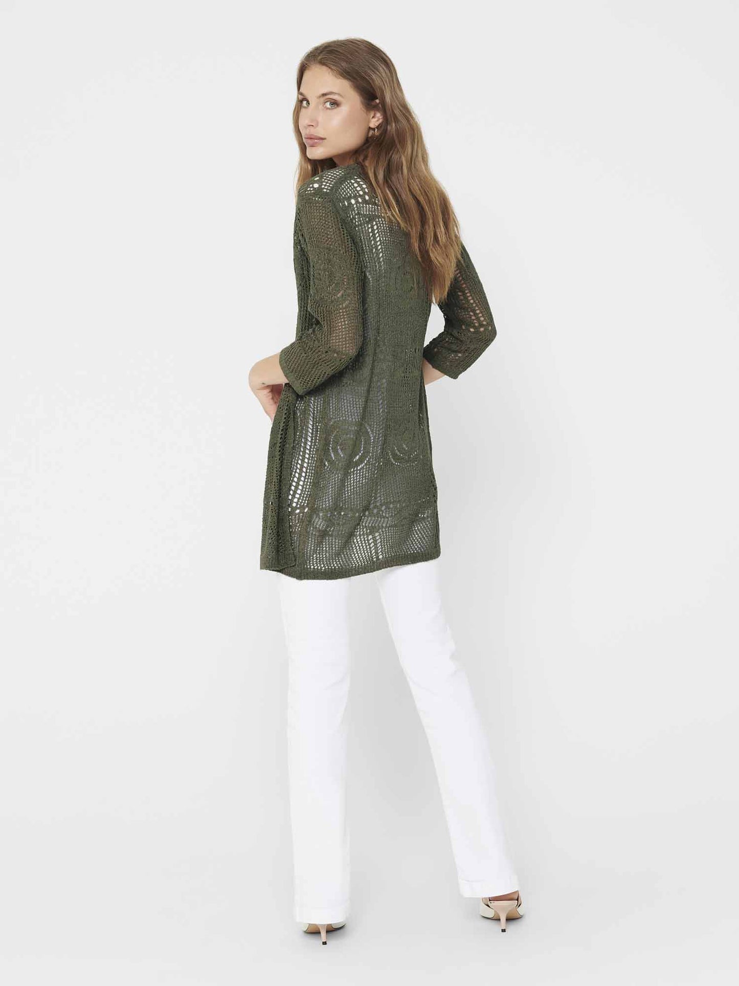 Maglia kimono donna Jacqueline de Yong verde Kalam per primavera