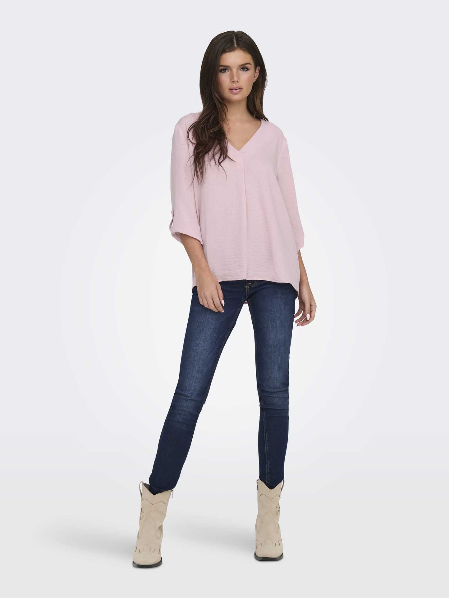 JDY DIVYA 3/4 TOP - ROSA