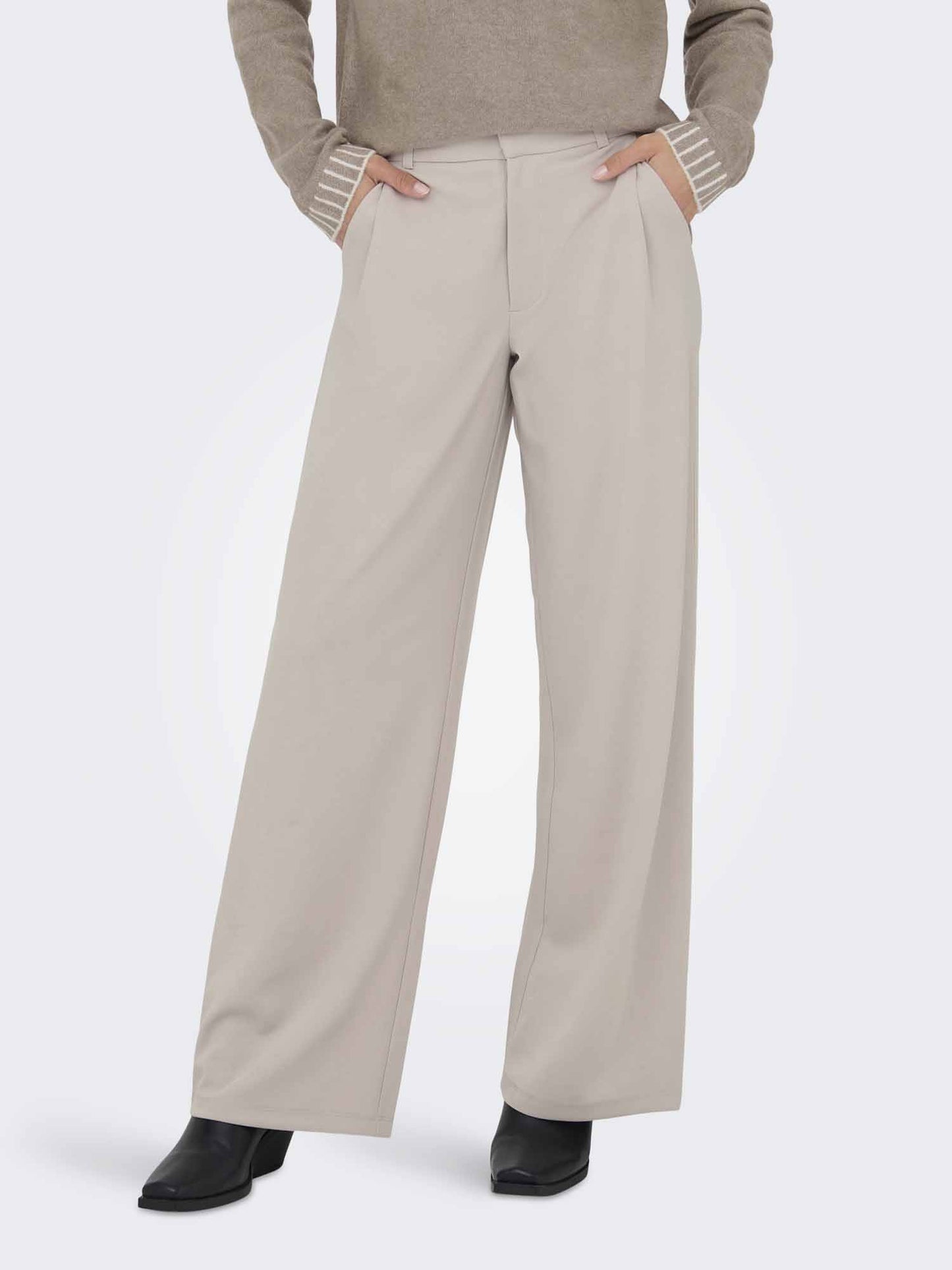 Pantaloni beige da donna Jacqueline de Yong Geggo per primavera-estate