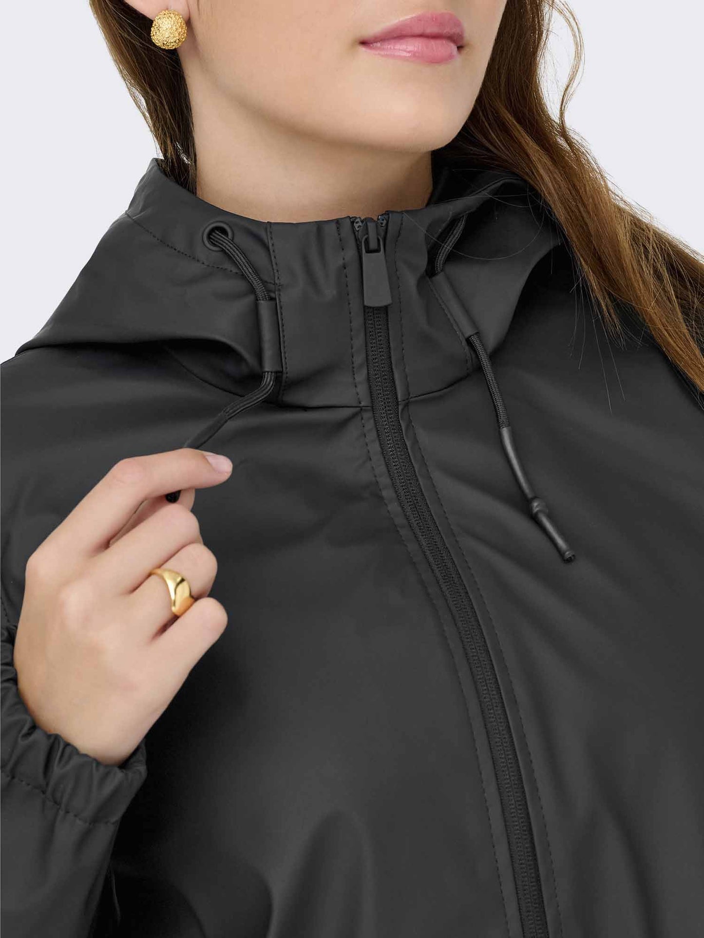 Jaqueline de Yong Mulan, giubbotto raincoat nero da donna