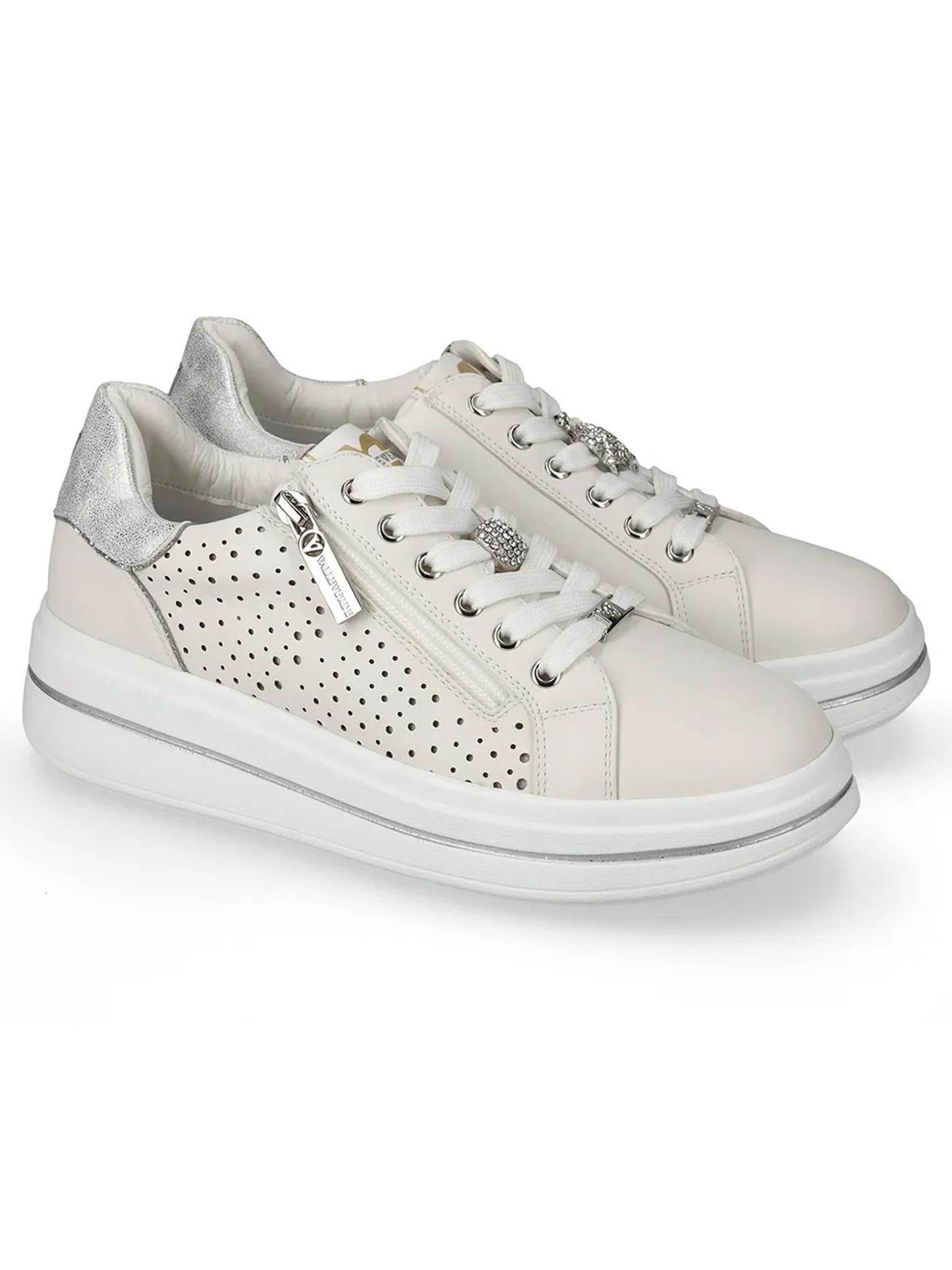 Sneakers donna Valleverde in bianco per primavera-estate