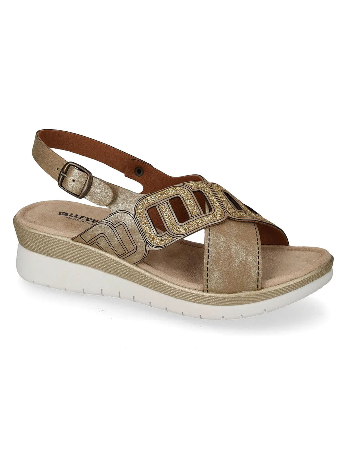 Valleverde sandalo zeppa da donna bronzo