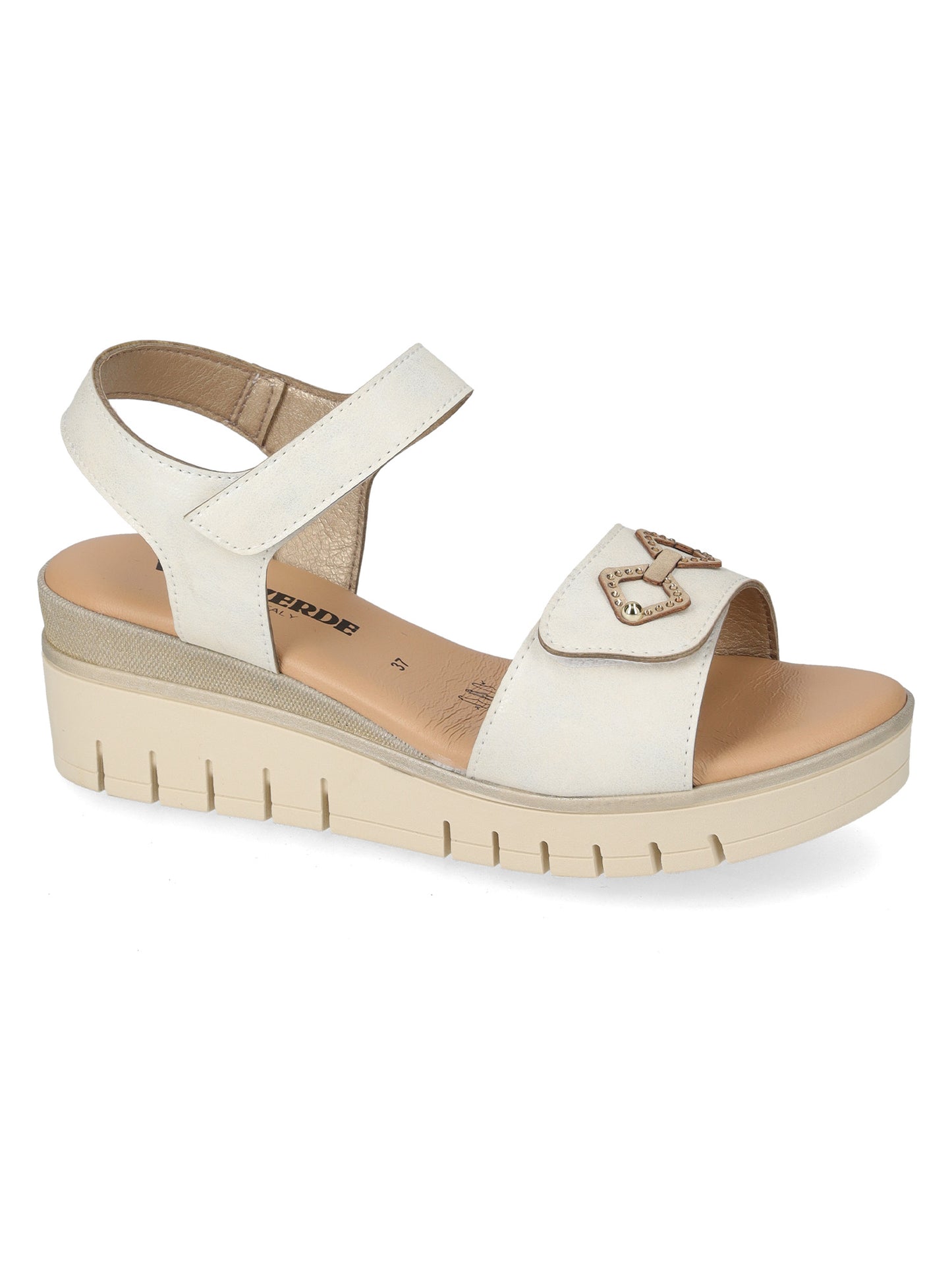 Valleverde sandalo con zeppa donna bianco
