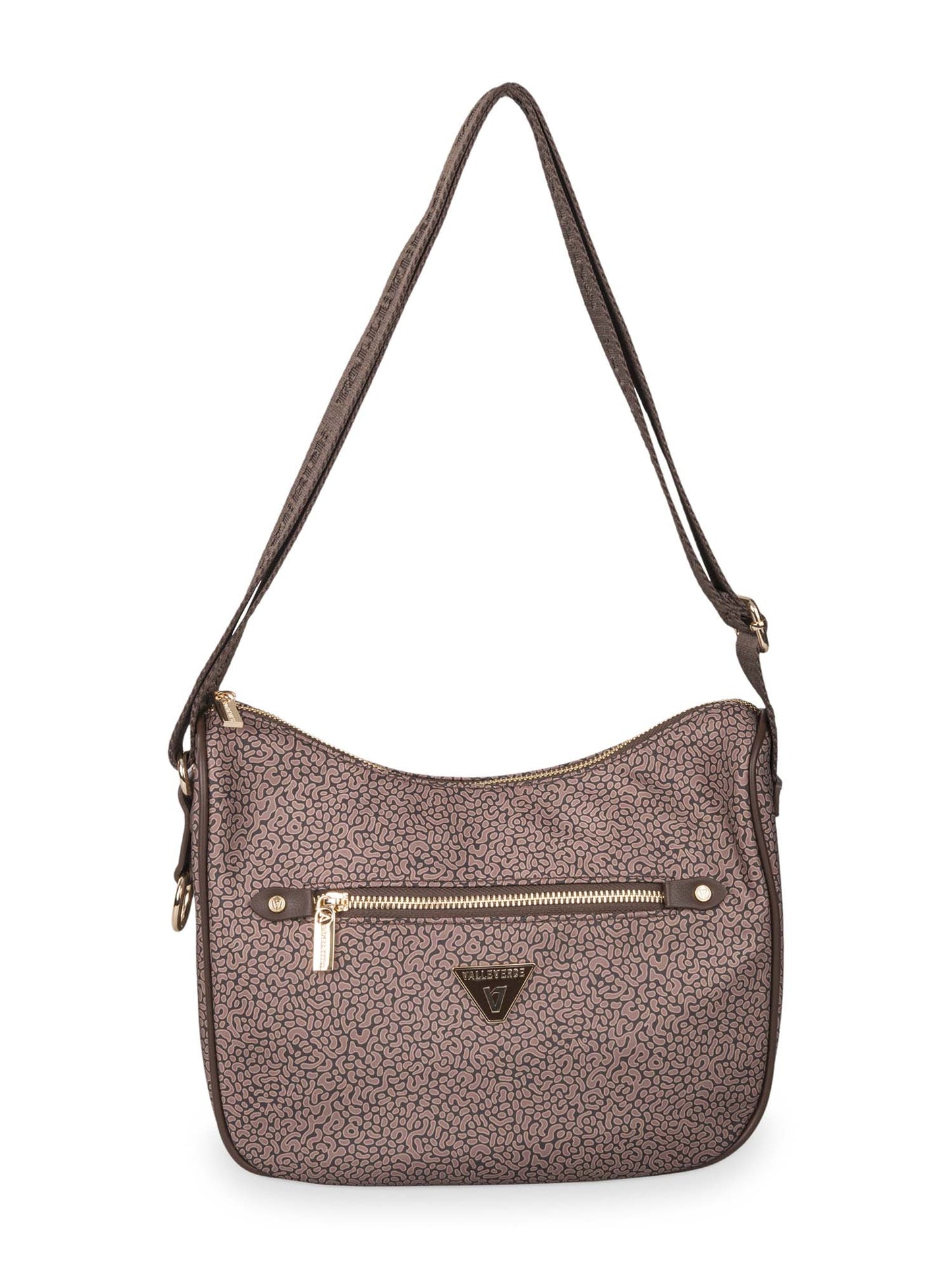 Valleverde tracolla hobo beige da donna casual con stampa raffinata
