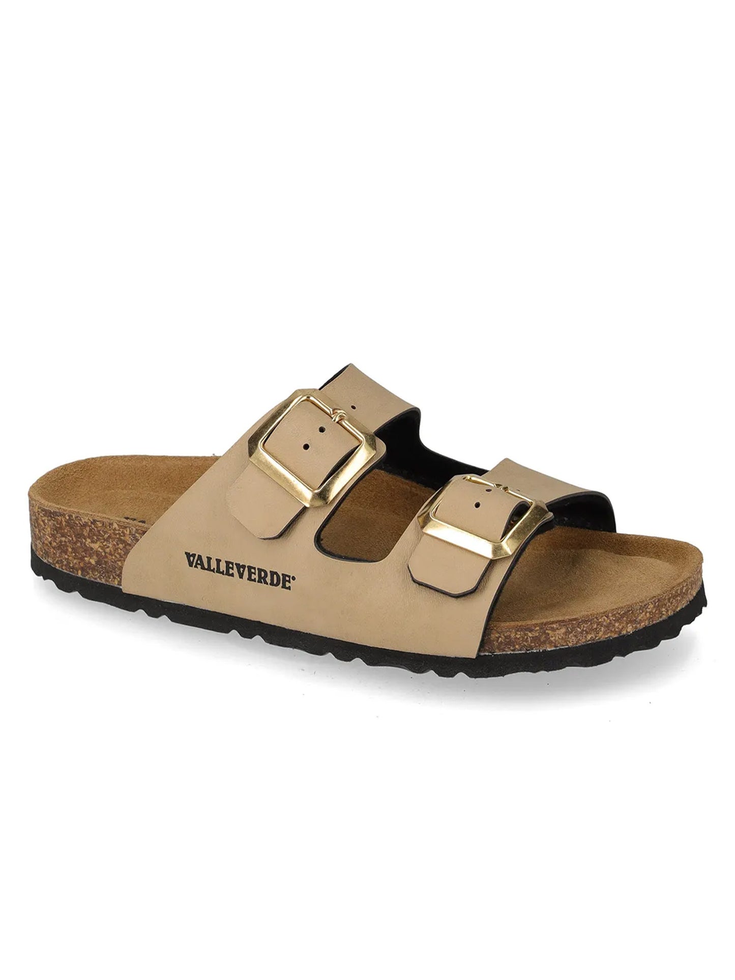 Sandalo Valleverde donna beige con doppia fibbia regolabile