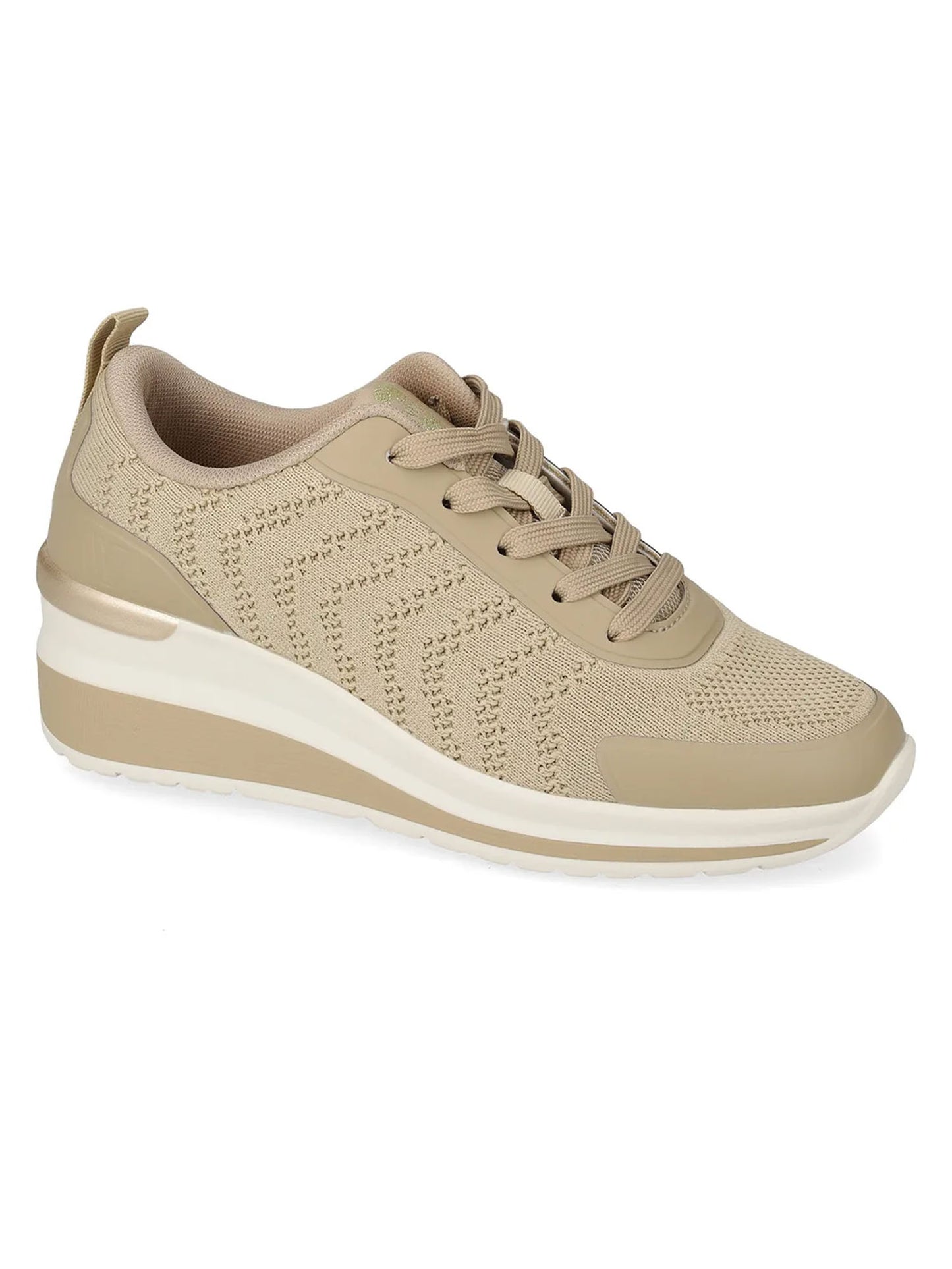 Sneakers Valleverde donna beige con zeppa integrata