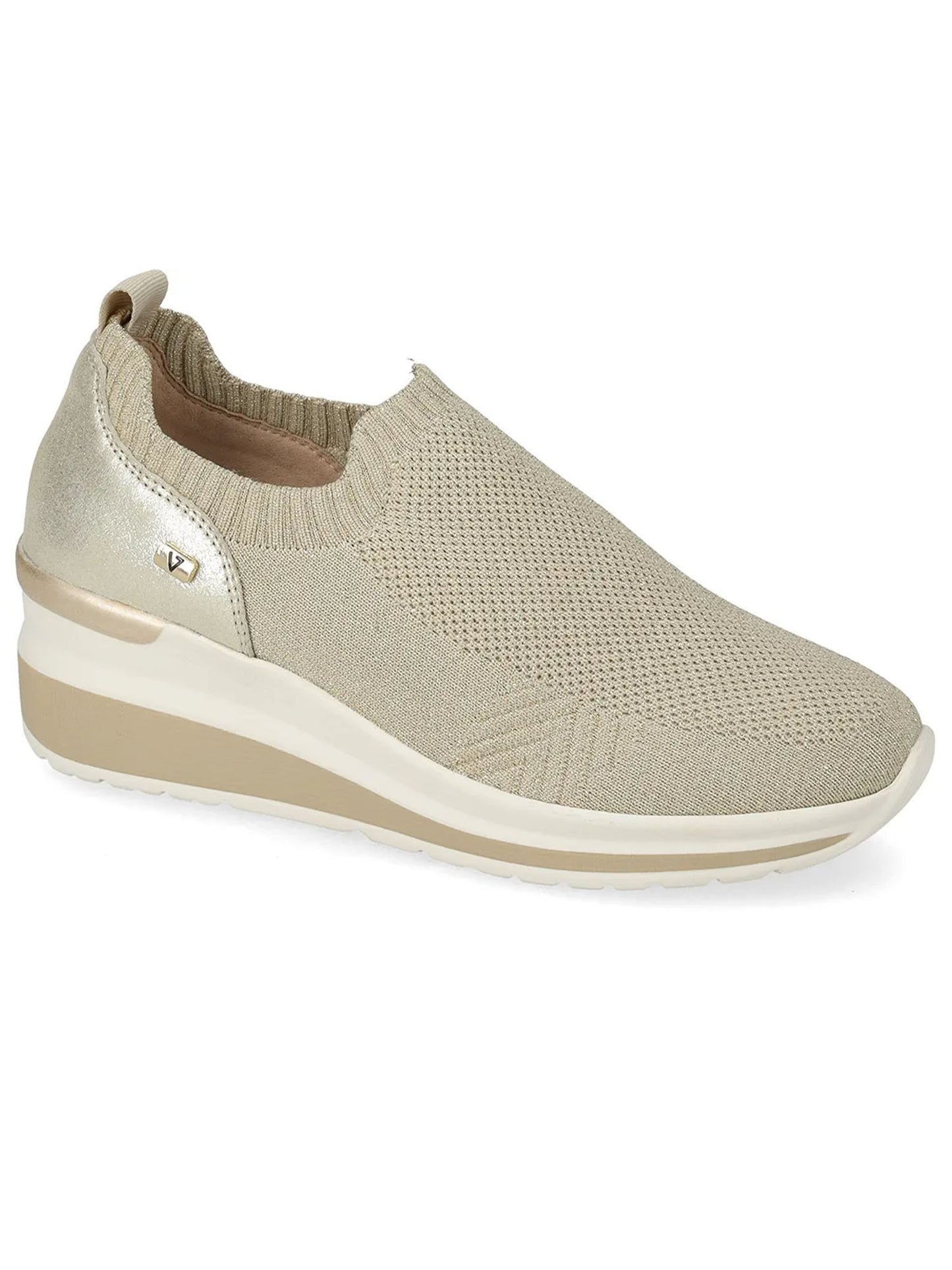Valleverde slip on donna in tessuto color oro elegante e confortevole