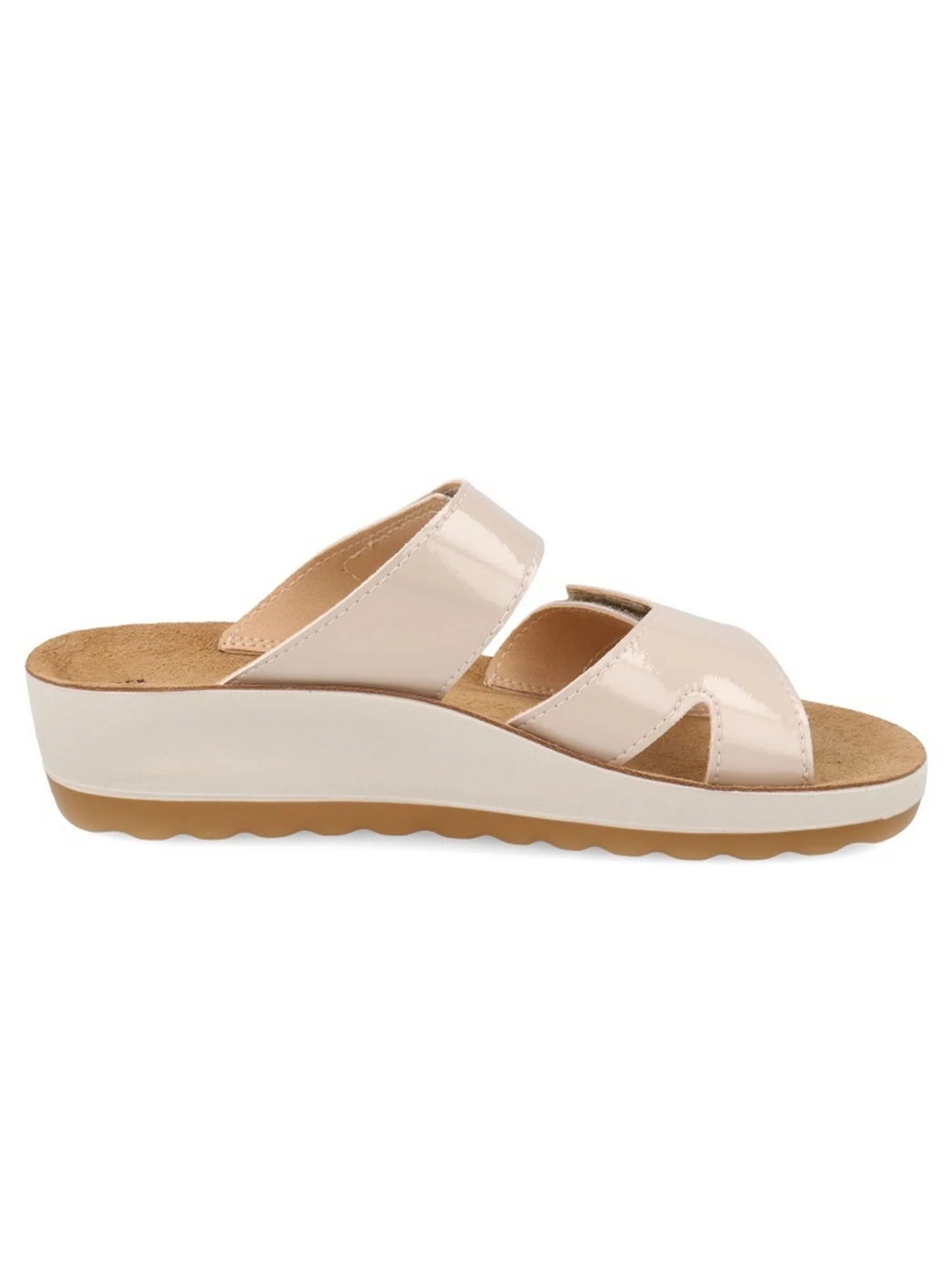 Sandalo Fly Flot da donna beige con doppio velcro regolabile