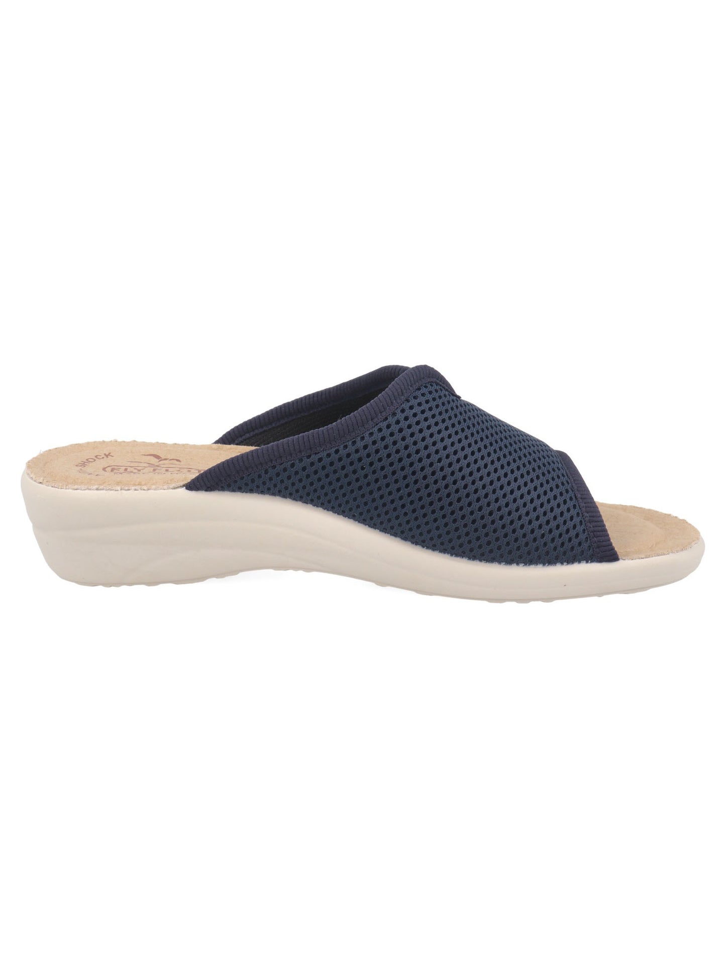 Fly Flot T4 429 FE 6001, ciabatta da donna in rete elastica blu
