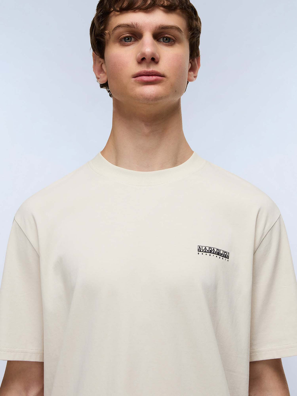 Napapijri s-smallbox t-shirt da uomo panna