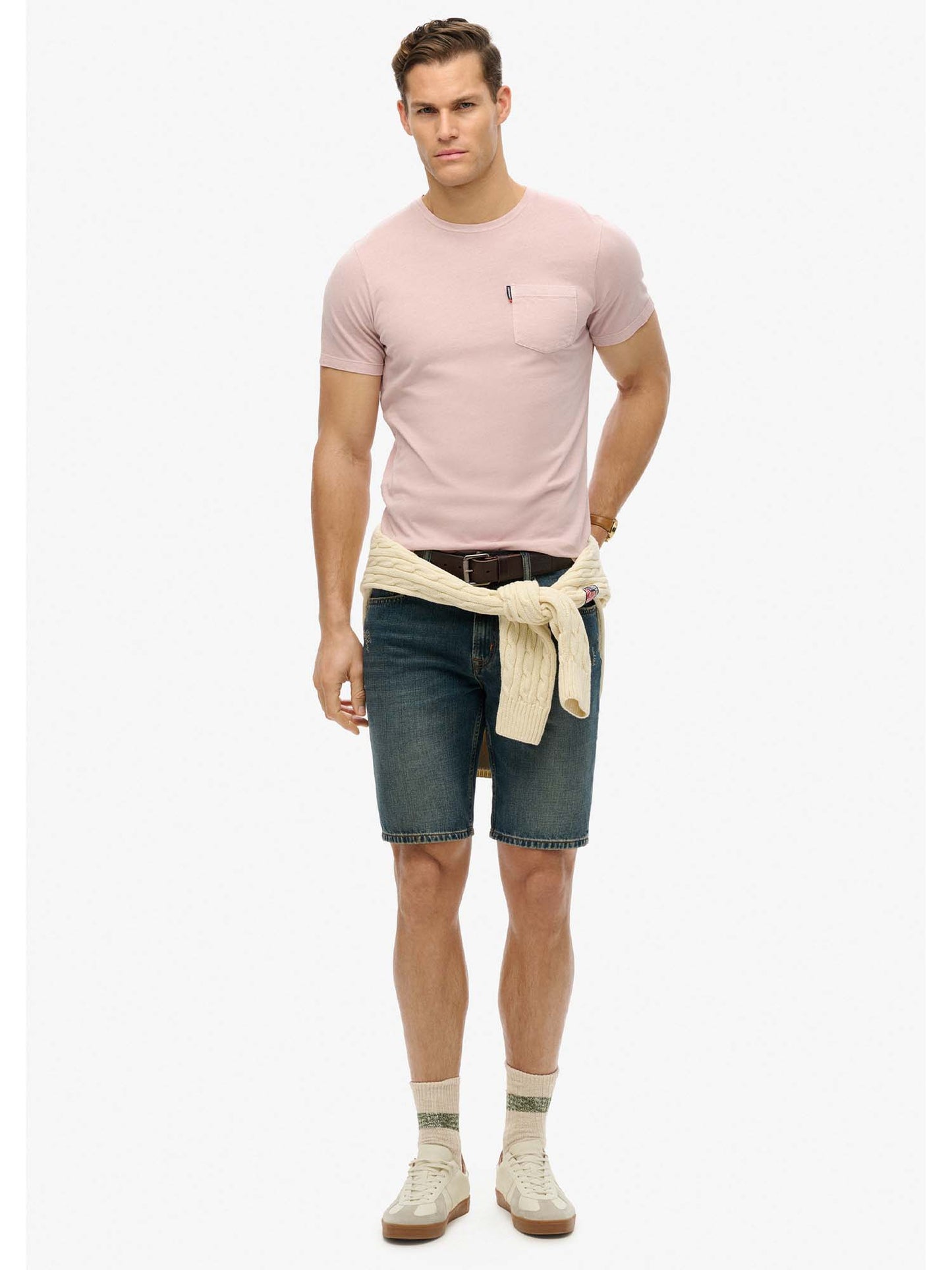 T-SHIRT CON TASCHINO SUPERDRY UOMO ROSA