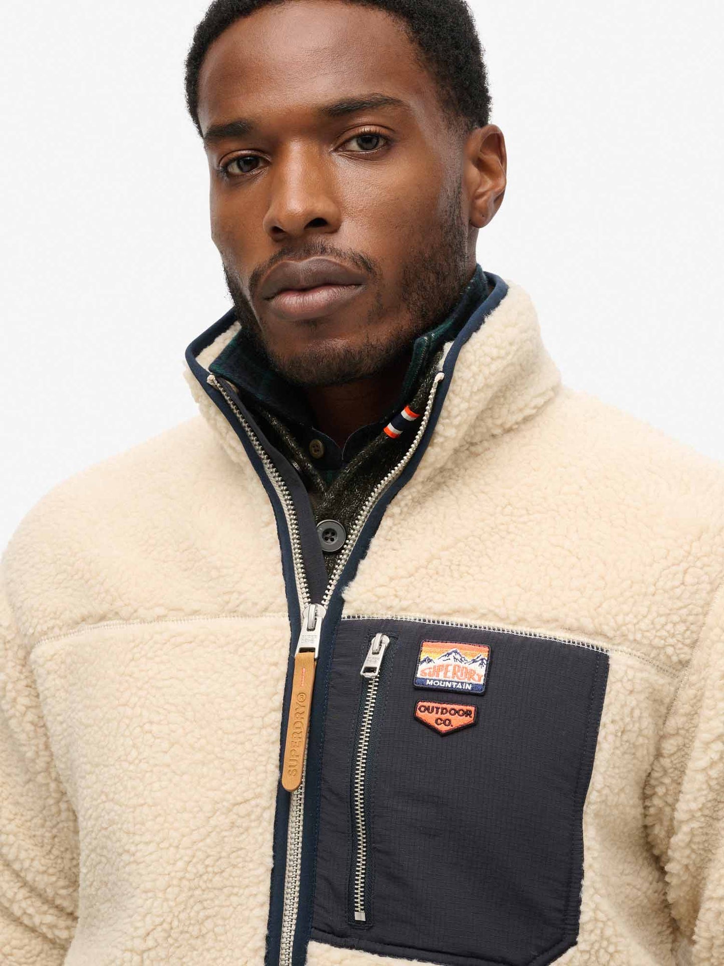 GIUBBINO VINTAGE RETRO FULL ZIP SUPERDRY DA UOMO PANNA