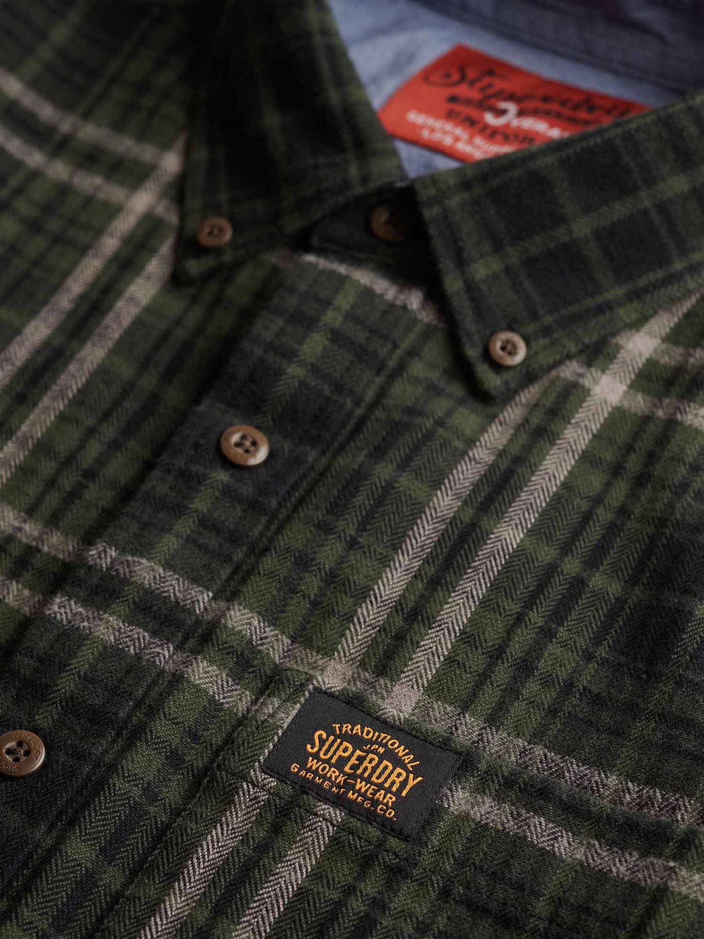 CAMICIA COLLO BUTTON DOWN SUPERDRY DA UOMO VERDE