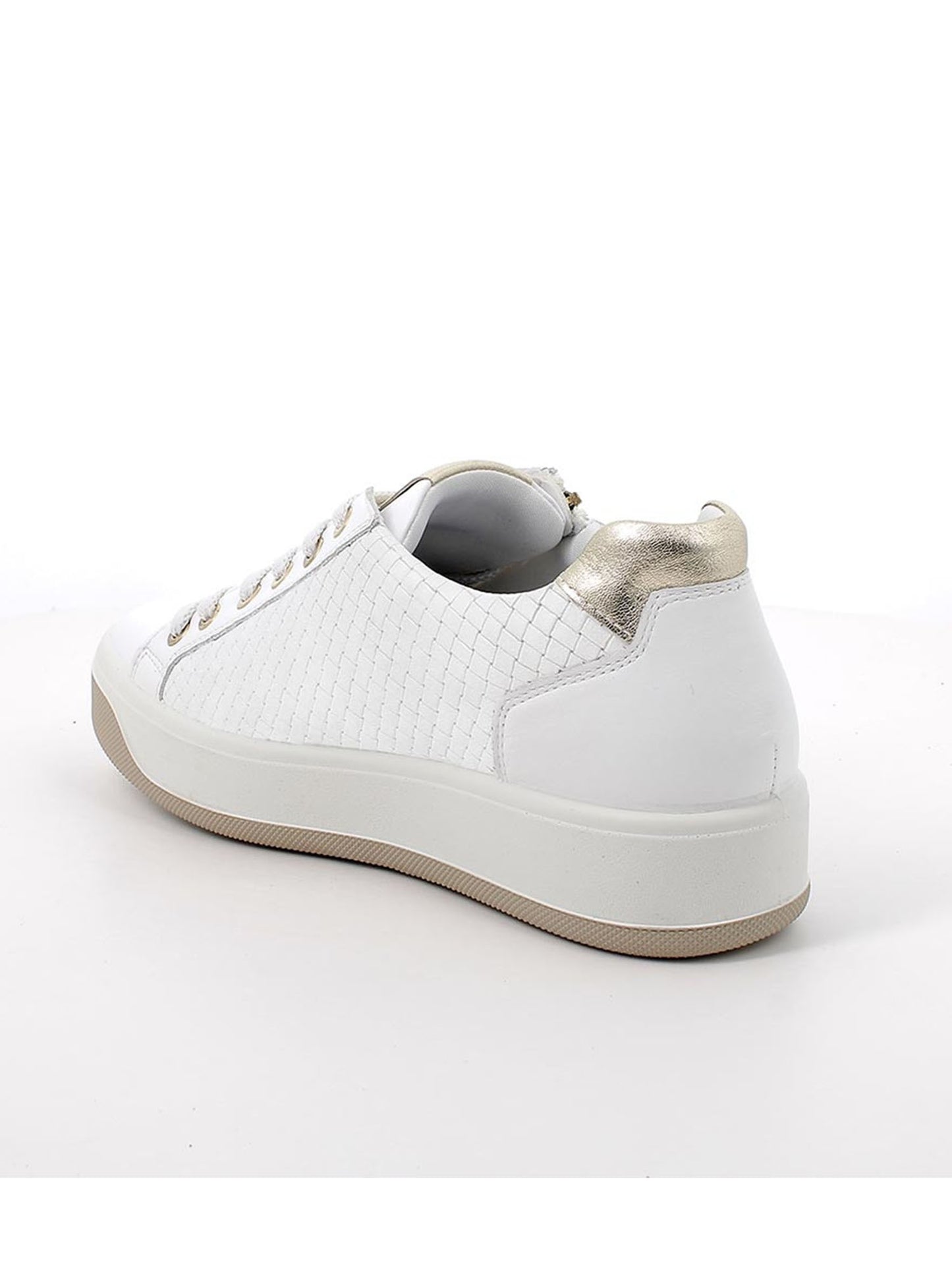 Sneakers Ava bianche da donna con zip e lacci per un comfort elegante