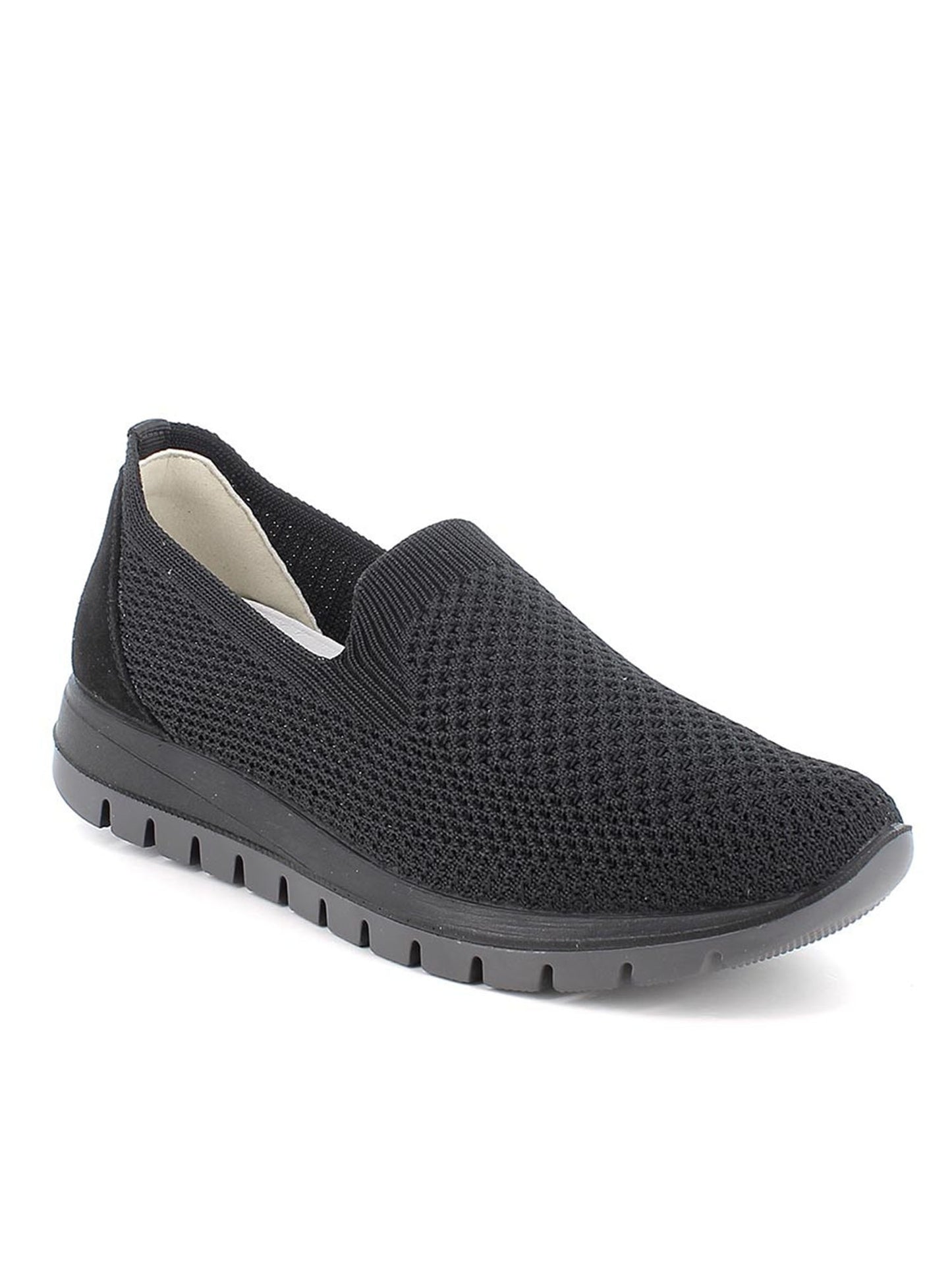 Mocassino da donna IGI&Co con zeppa in pelle e tessuto nero