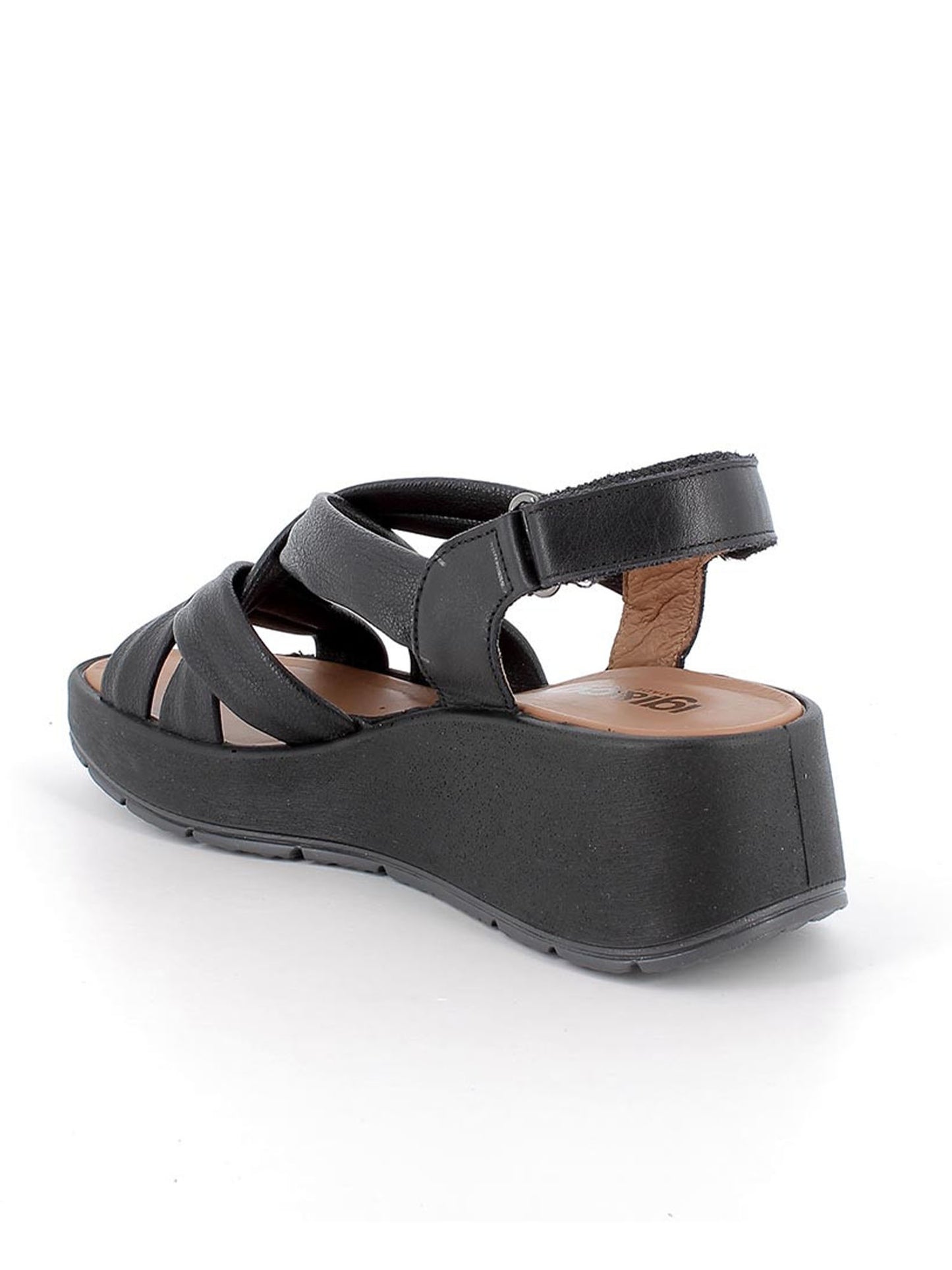 Sandalo nero da donna Igi&Co Carola con zeppa comoda ed elegante