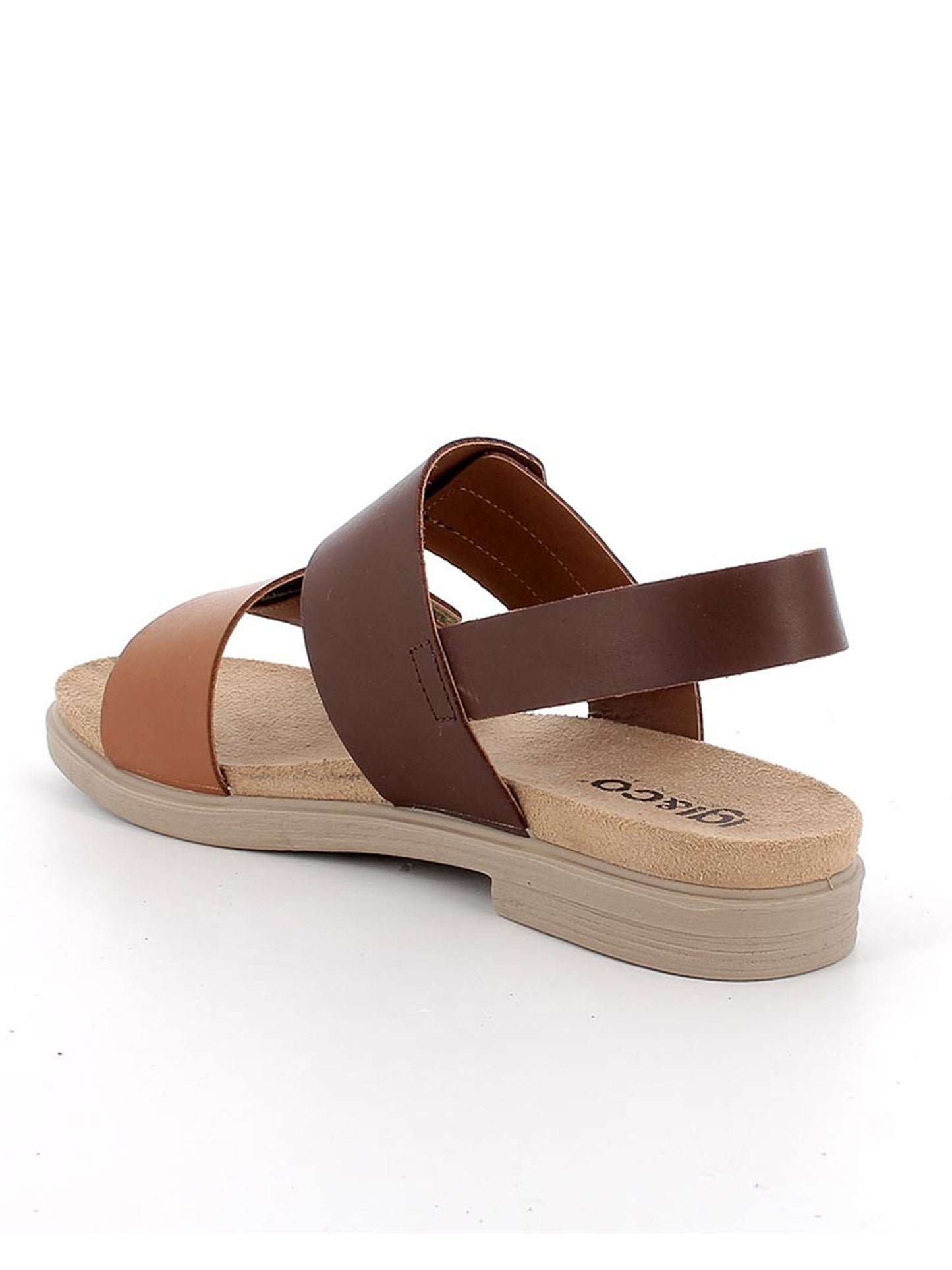 Sandalo Stella in pelle marrone senza tacco da donna