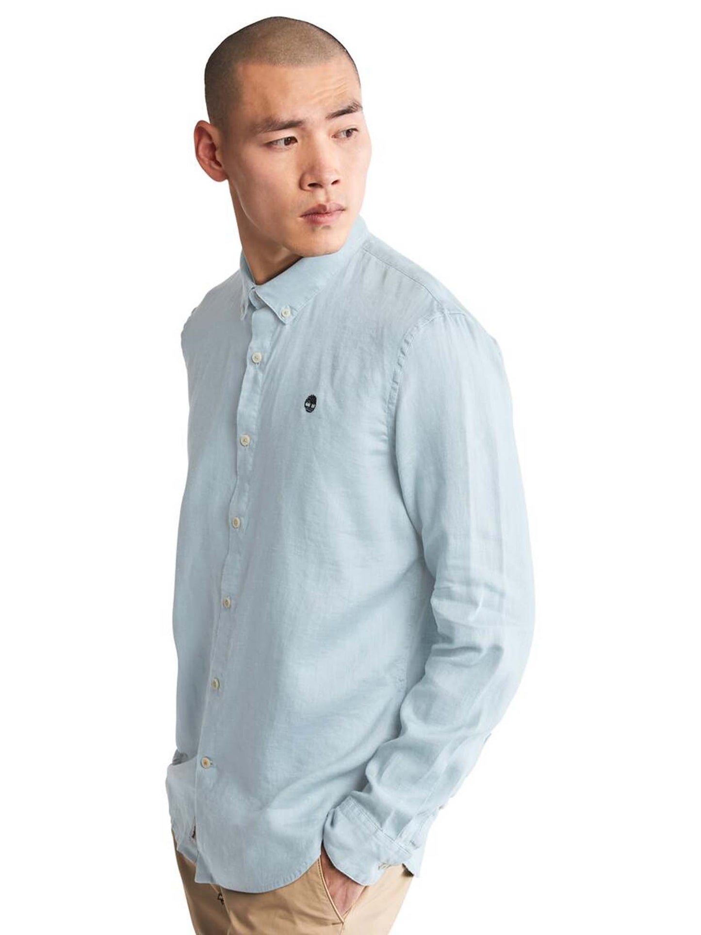 CAMICIA IN LINO TIMBERLAND UOMO CELESTE