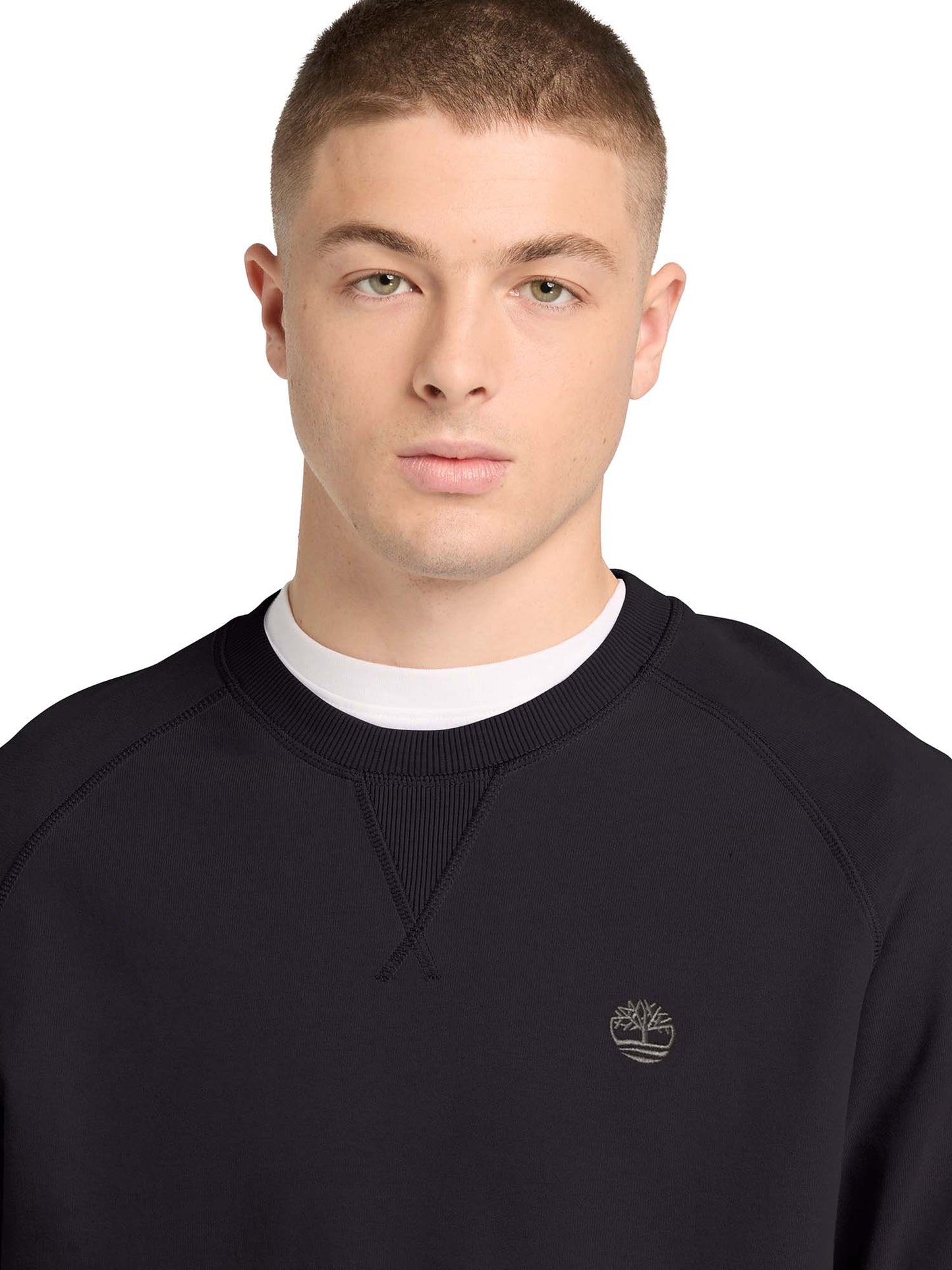Felpa Timberland da uomo in cotone nera dal look casual