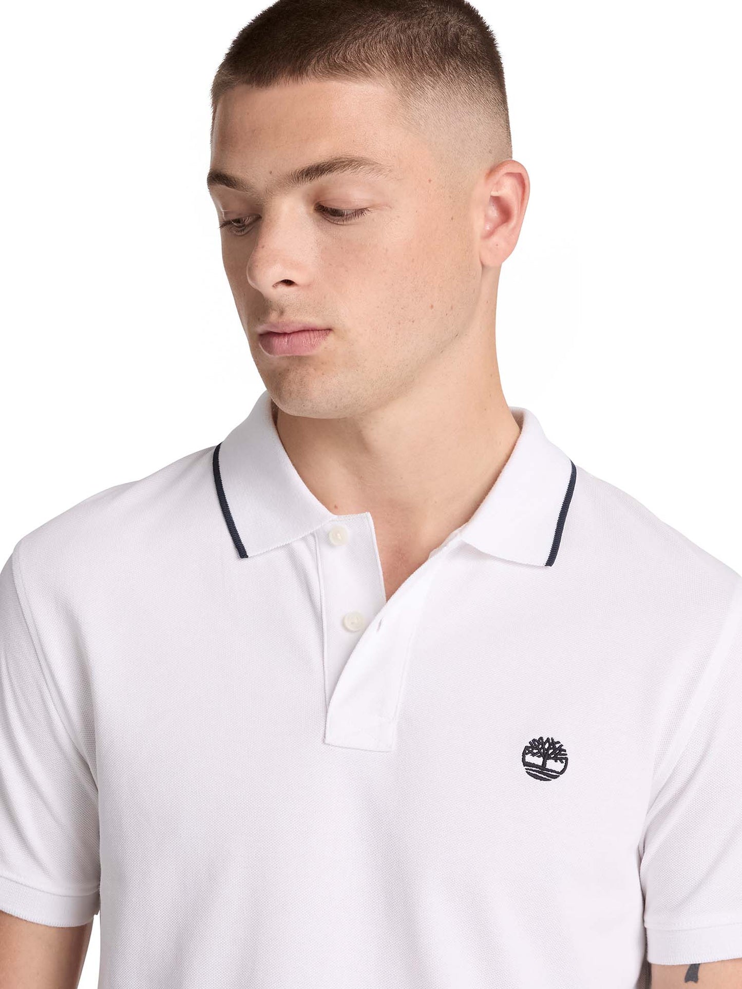 Polo bianca da uomo Timberland in cotone biologico