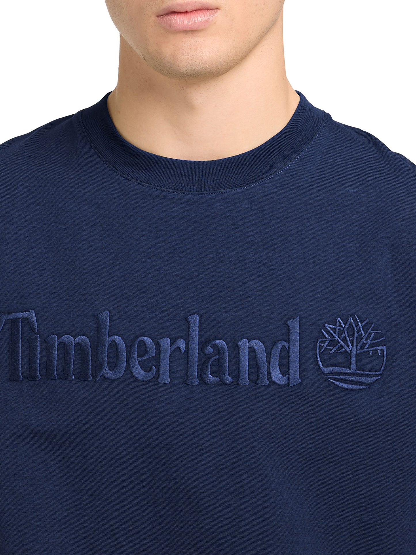 Timberland Hampthon, t-shirt maniche corte da uomo blu con logo ricamato