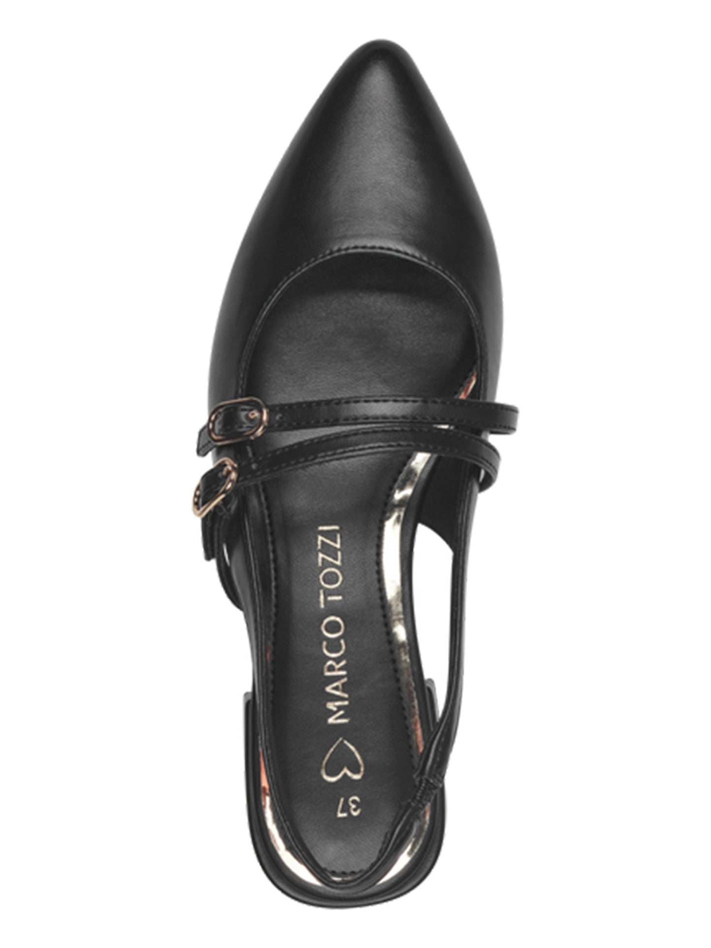 Ballerine sling back Marco Tozzi donna nere in tessuto