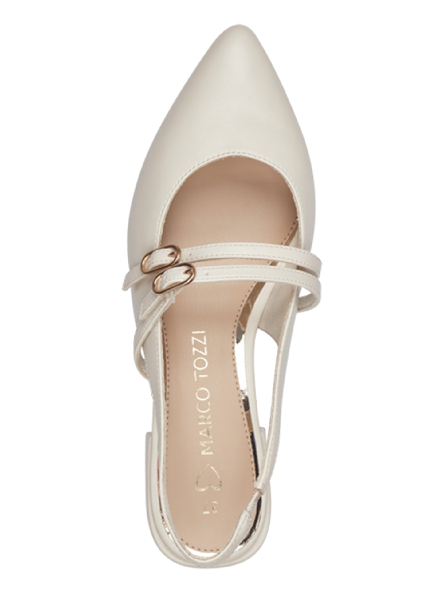 Eleganti ballerine sling back in tessuto crema da donna Marco Tozzi