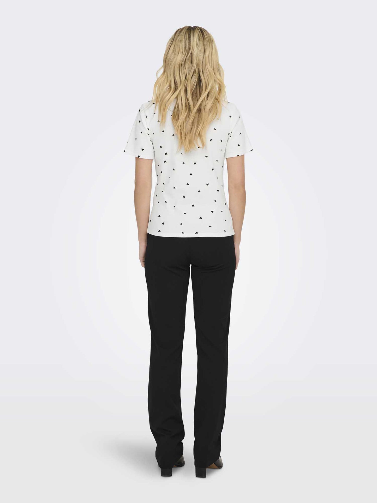 JDY SOFIA SS TOP - BIANCO-NERO
