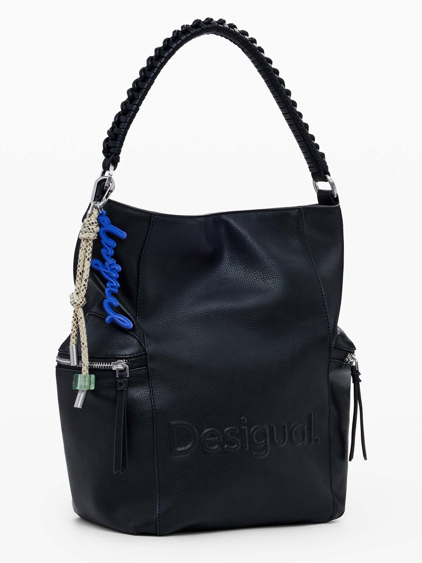 BORSA CONVERTIBILE HALF LOGO DESIGUAL DONNA NERO