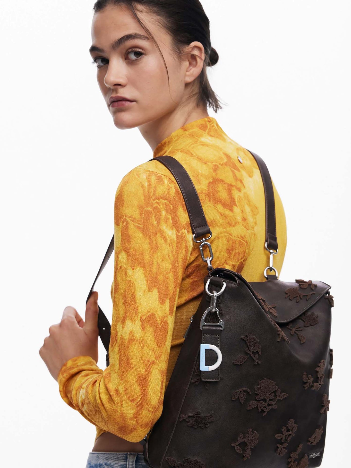 ZAINO CONVERTIBILE STENCIL FLO DESIGUAL DONNA CIOCCOLATO